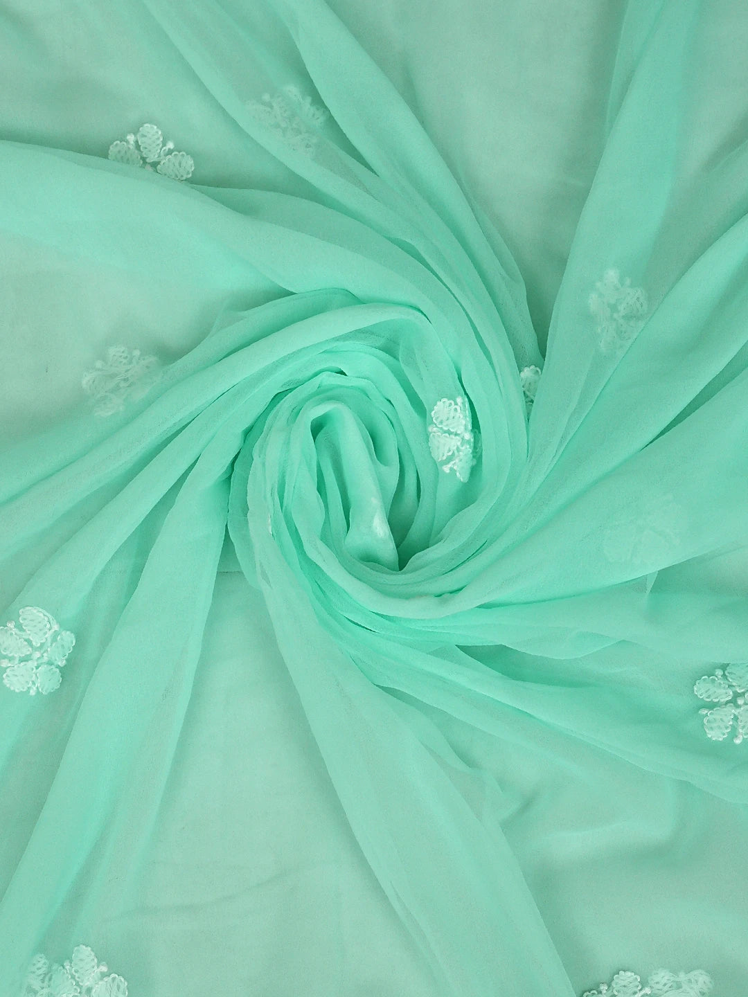 Ada Hand Embroidered Sea Green Georgette Lucknowi Chikankari Unstitched Suit Piece 01A911524