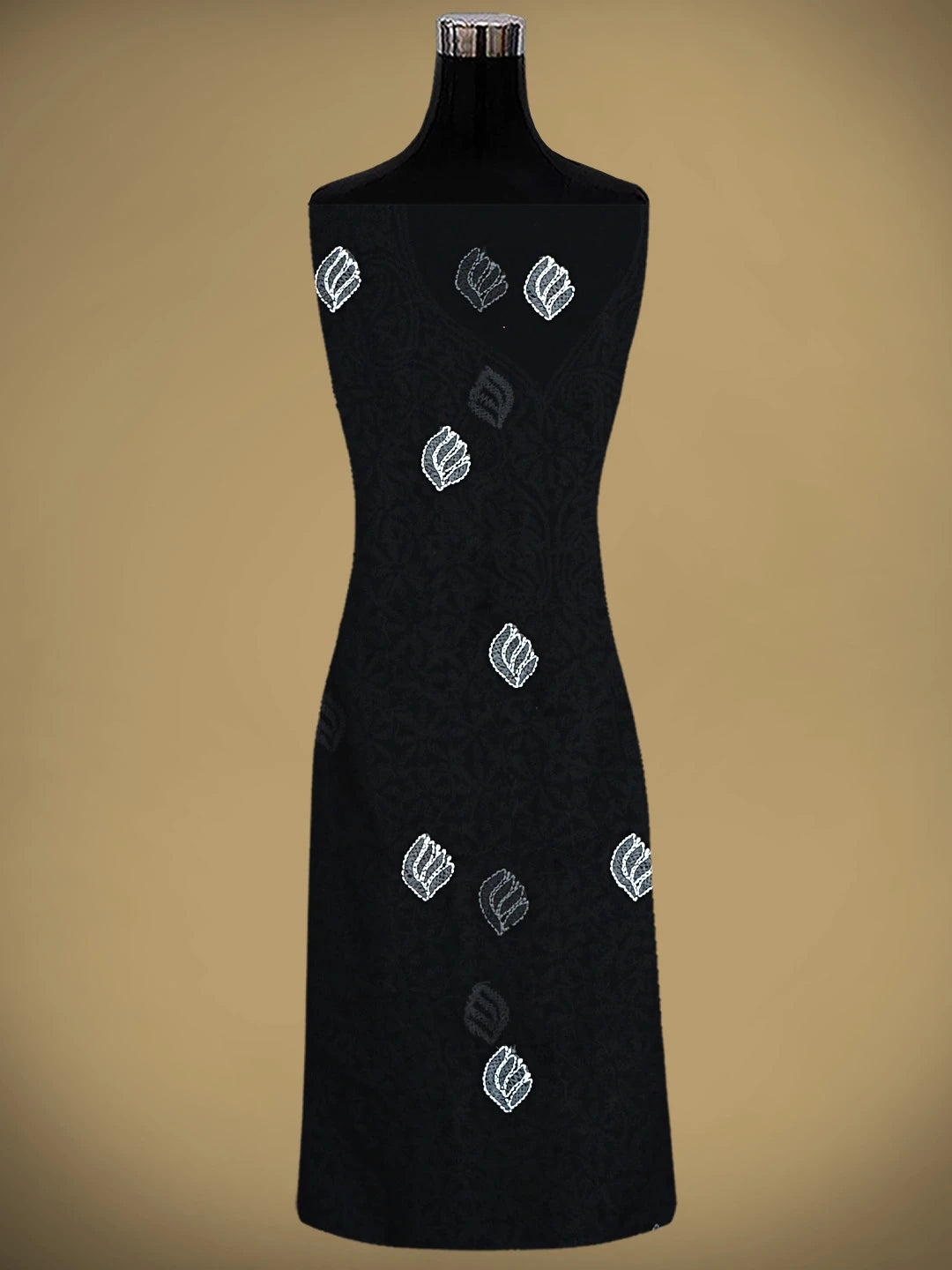 Ada Hand Embroidered Black Georgette Lucknowi Chikankari Unstitched Suit Piece 01A873543