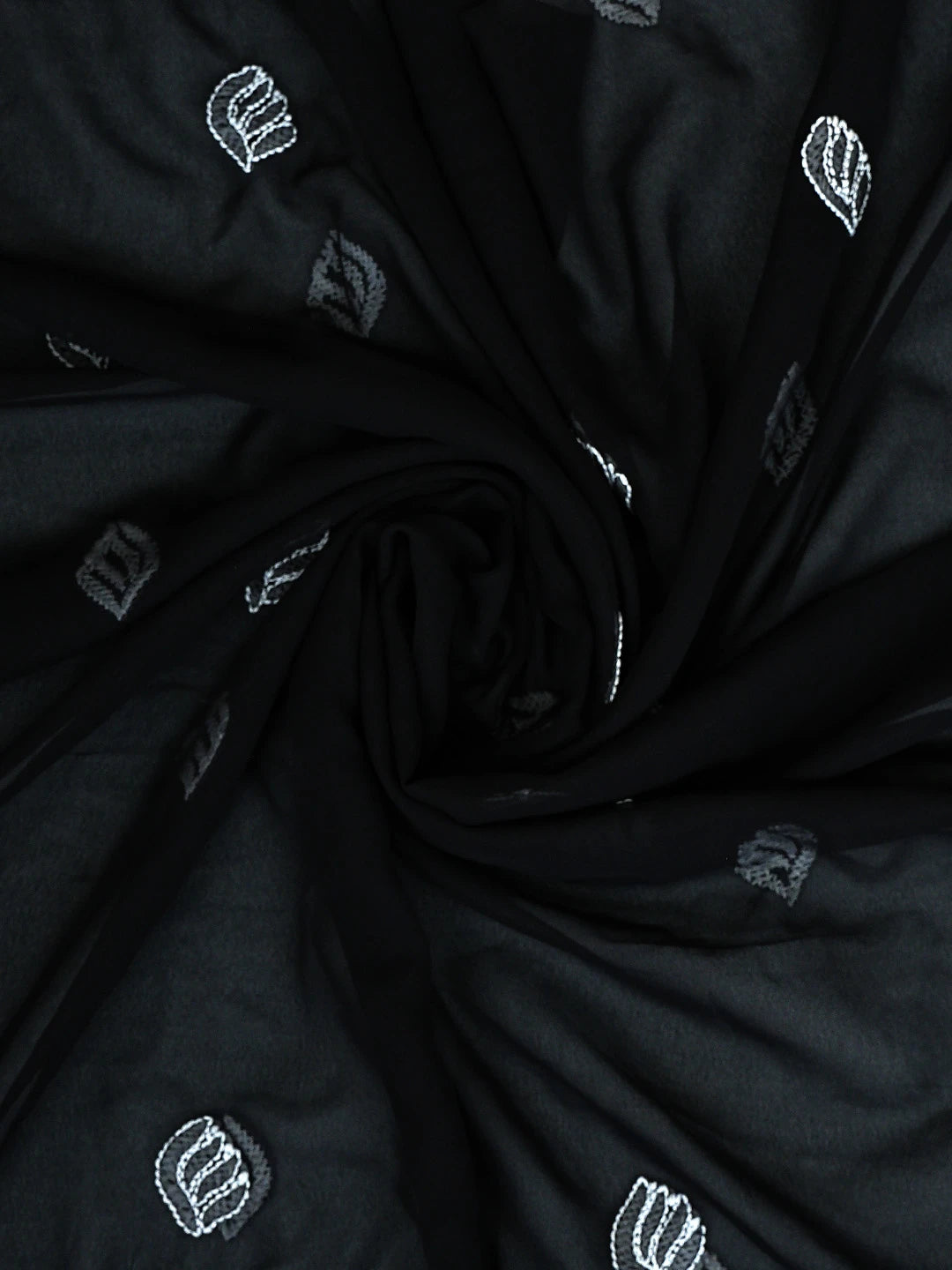 Ada Hand Embroidered Black Georgette Lucknowi Chikankari Unstitched Suit Piece 01A873543