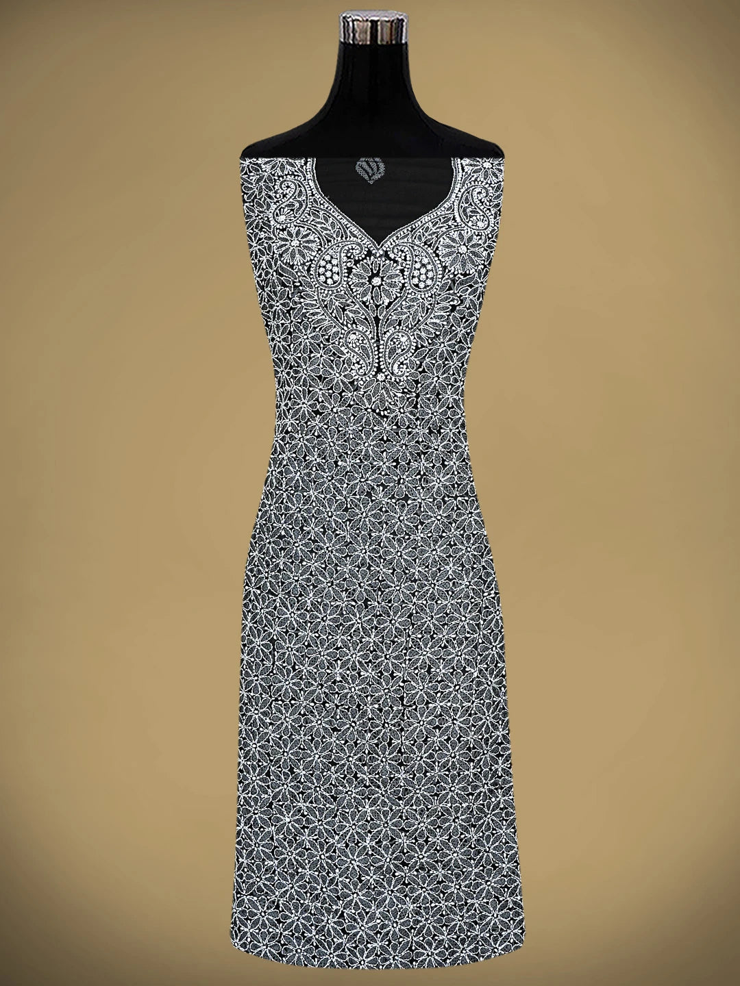 Ada Hand Embroidered Black Georgette Lucknowi Chikankari Unstitched Suit Piece 01A873543