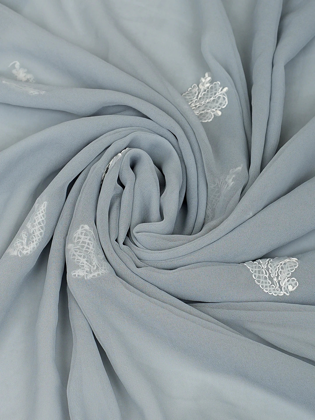 Ada Hand Embroidered Grey Georgette Lucknowi Chikankari Unstitched Suit Piece 01A905919