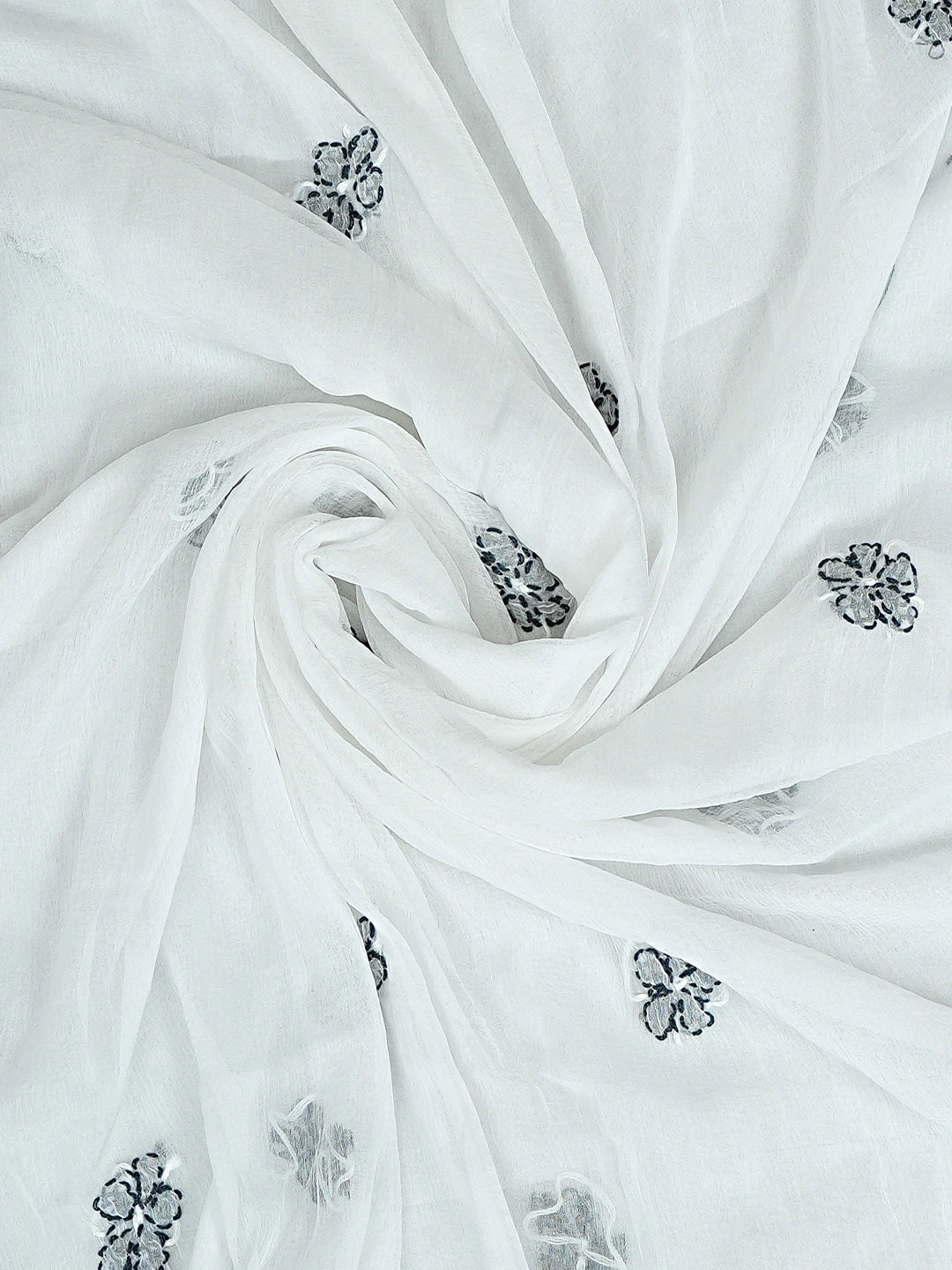 Ada Hand Embroidered Grey Cotton Lucknowi Chikankari Unstitched Suit Piece 01A883226