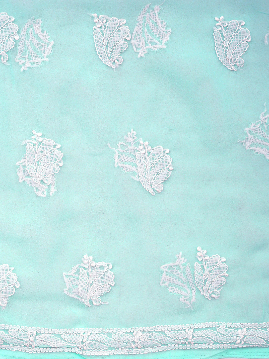 Ada Hand Embroidered Sea Green Georgette Lucknowi Chikankari Unstitched Suit Piece 01A805886