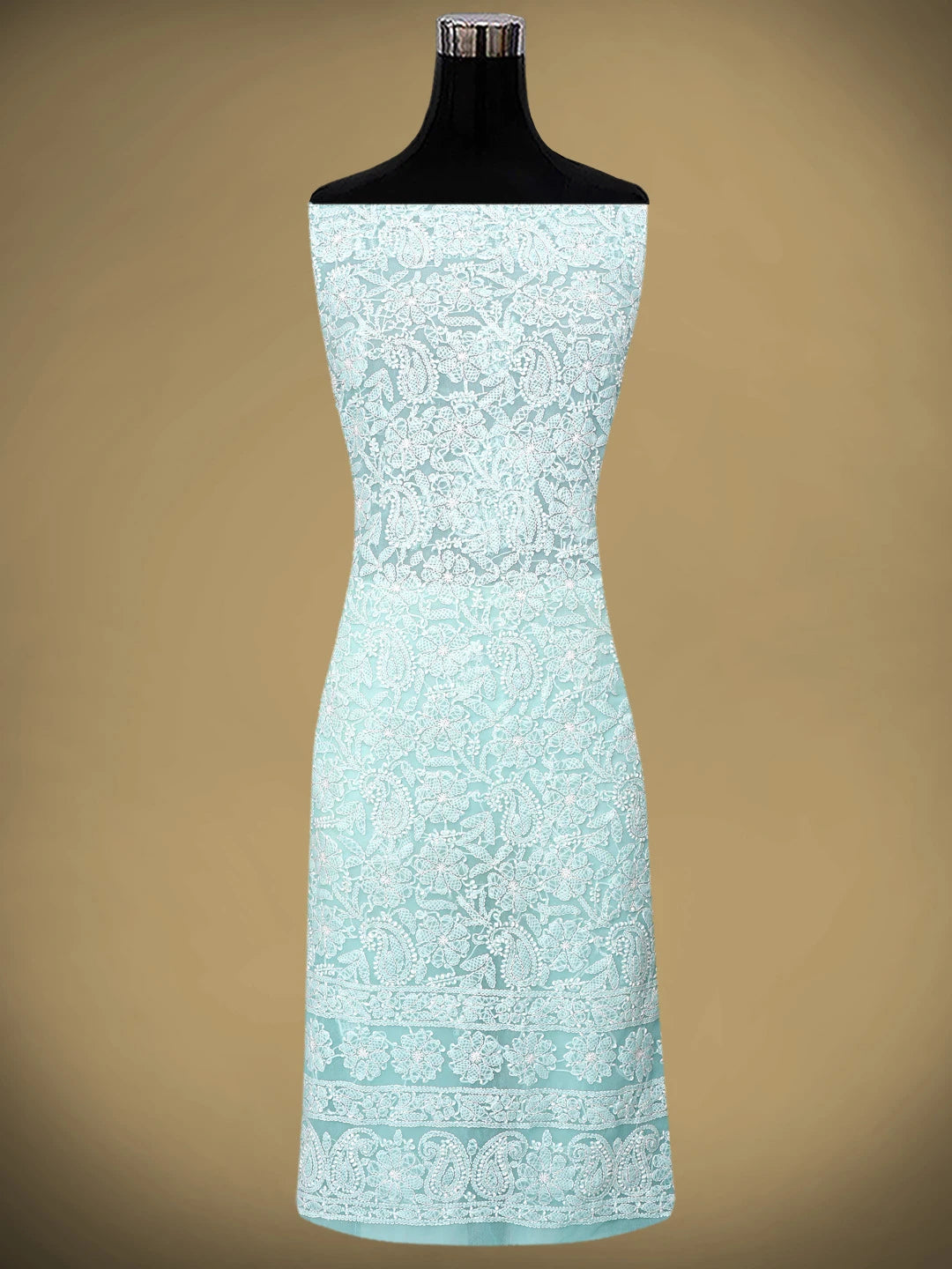 Ada Hand Embroidered Sea Green Georgette Lucknowi Chikankari Unstitched Suit Piece 01A805886