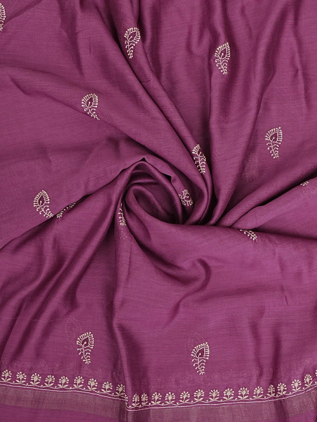 Ada Hand Embroidered Onion Pink Chanderi Lucknowi Chikankari Unstitched Kurta Dupatta Set 01A907739