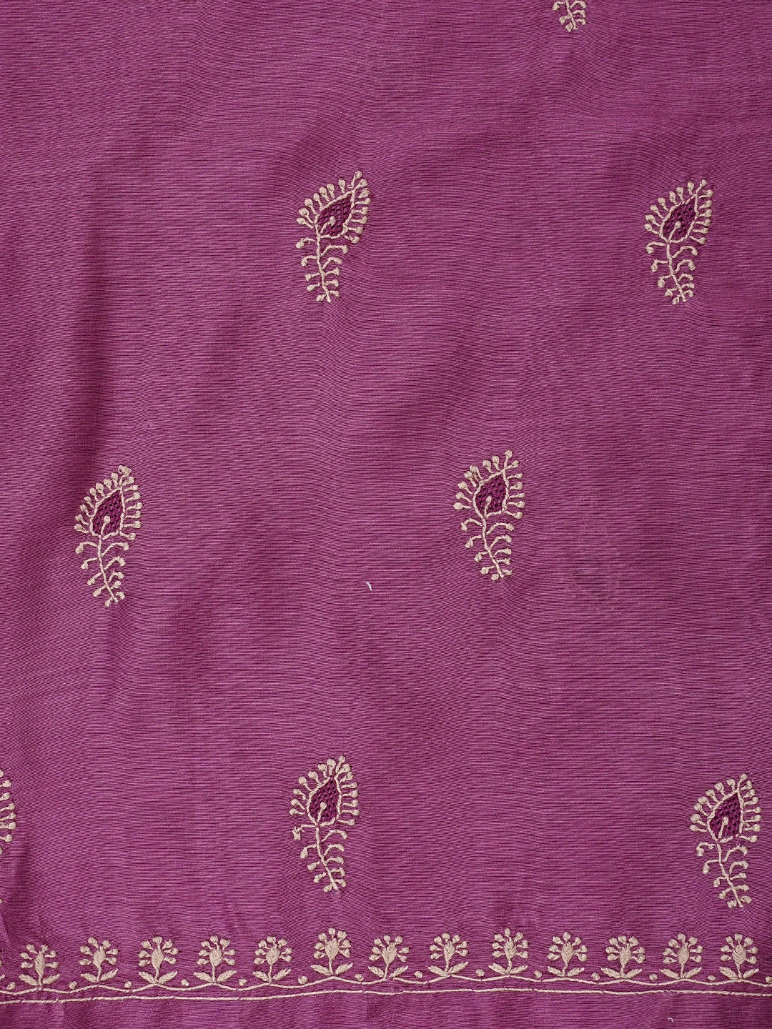 Ada Hand Embroidered Onion Pink Chanderi Lucknowi Chikankari Unstitched Kurta Dupatta Set 01A907739