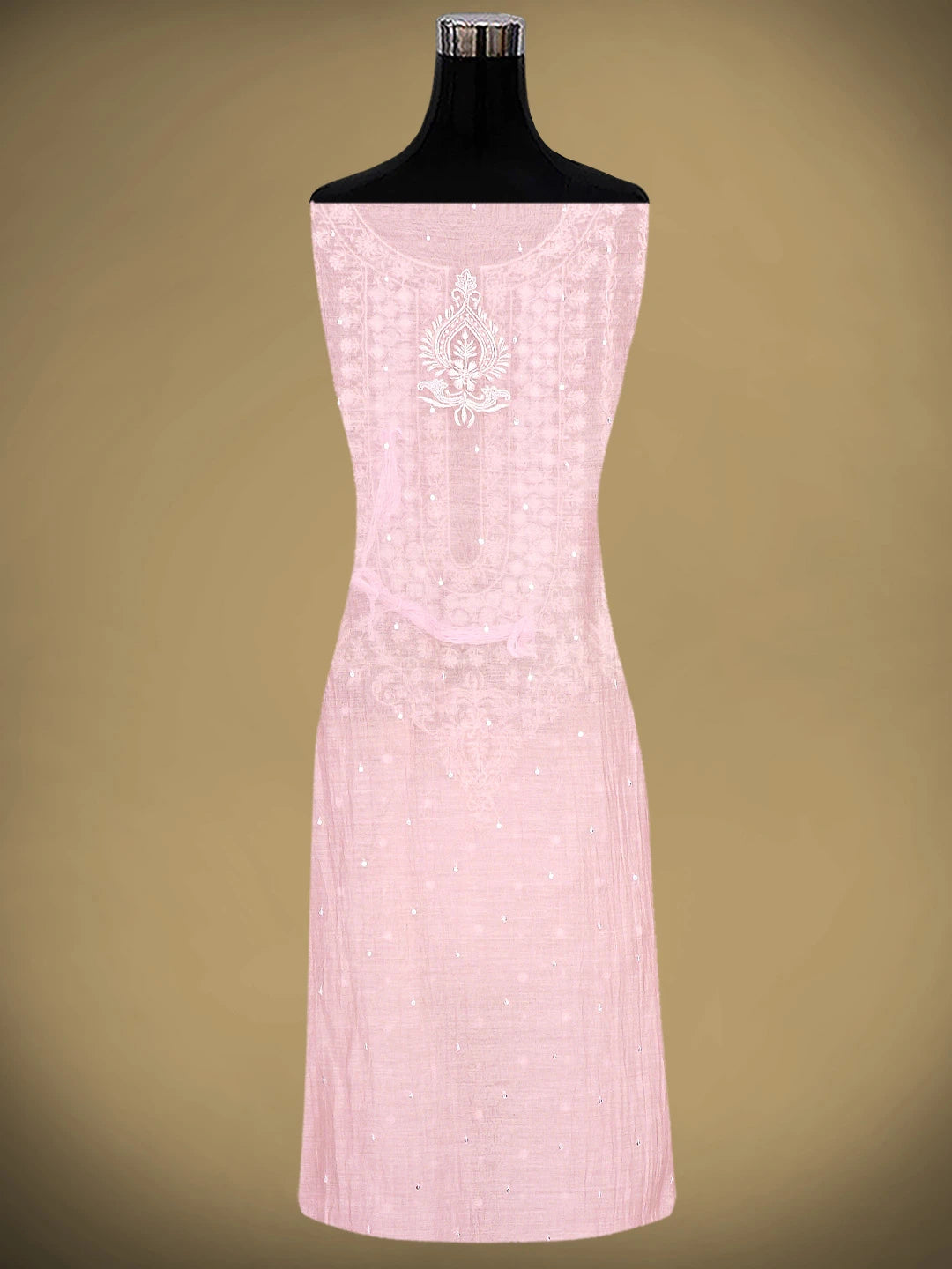 Ada Hand Embroidered Cherry Blossom Pink Chanderi Lucknowi Chikankari  Semi-stitched Kurta Dupatta Set With Sequinned Work 01A896276