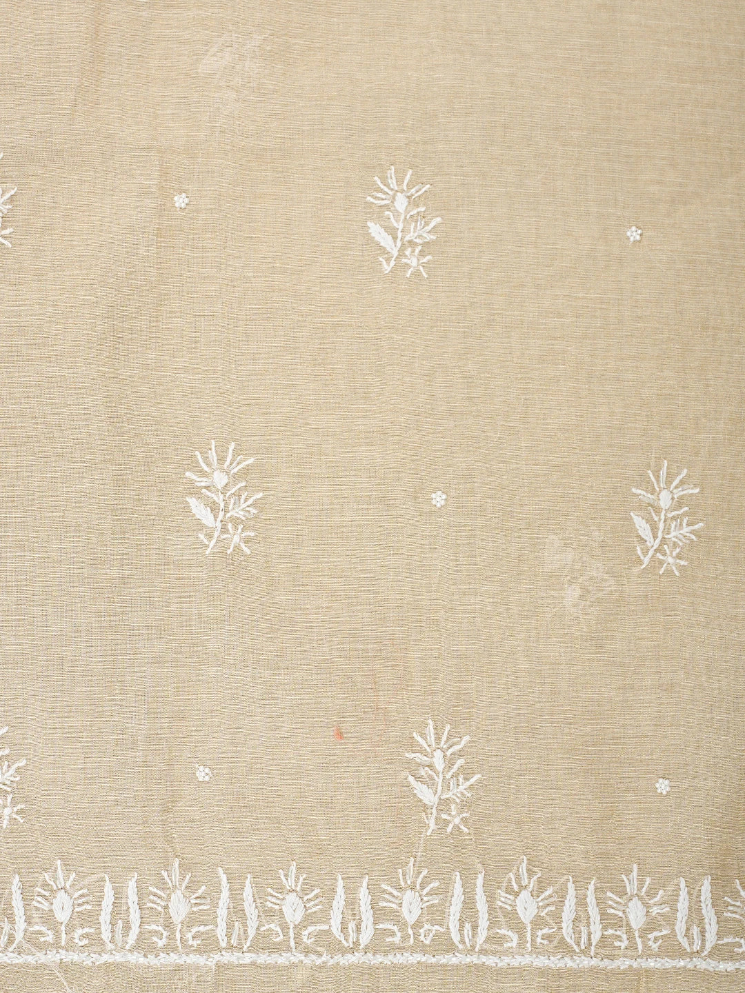Ada Hand Embroidered Fawn Tissue Lucknowi Chikankari Unstitched Kurta Dupatta Set With Cutdana Work 01A932013