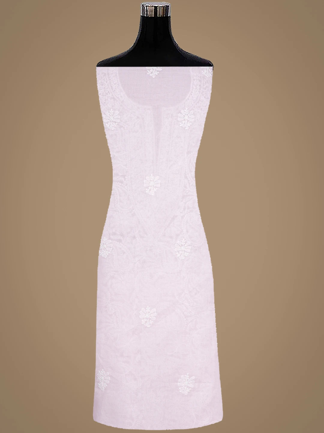 Ada Hand Embroidered Light Pink Cotton Lucknowi Chikankari Unstitched Suit Piece with Chiffon Dupatta 01A932473