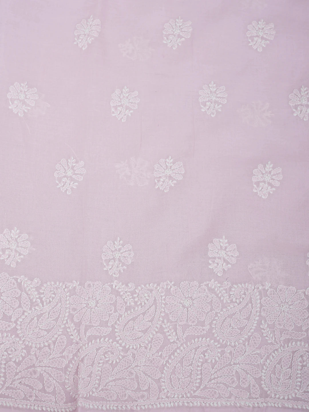 Ada Hand Embroidered Light Pink Cotton Lucknowi Chikankari Unstitched Suit Piece with Chiffon Dupatta 01A932473