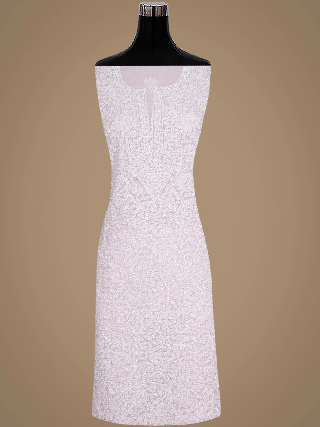 Ada Hand Embroidered Light Pink Cotton Lucknowi Chikankari Unstitched Suit Piece with Chiffon Dupatta 01A932473