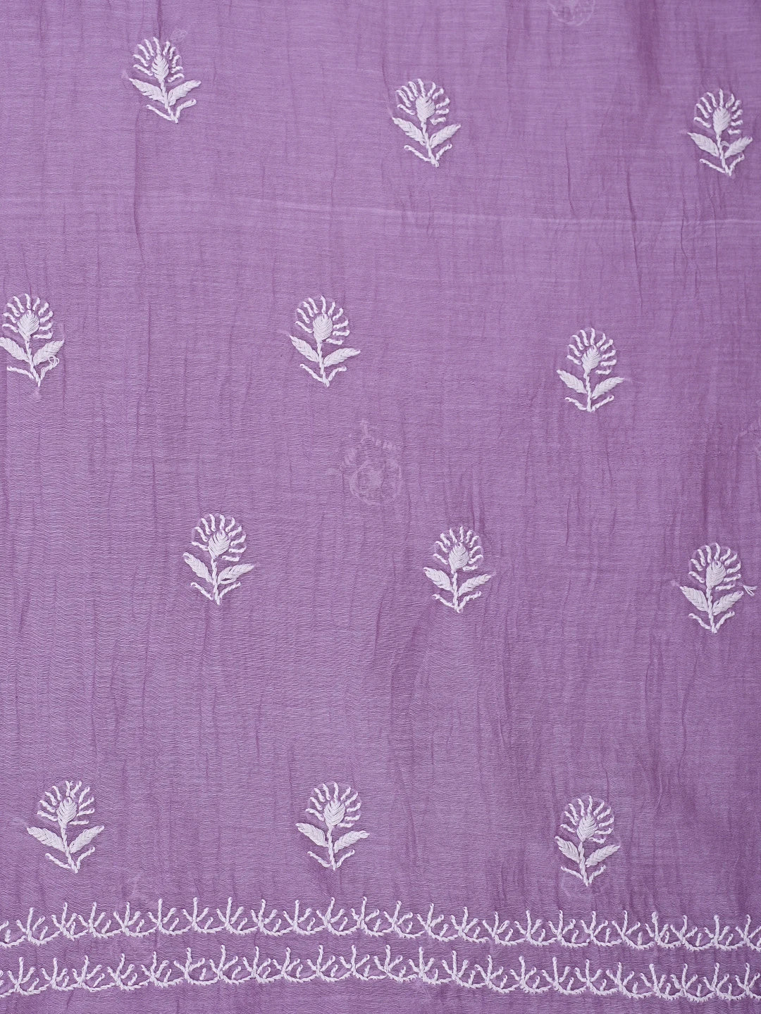 Ada Hand Embroidered Mauve Chanderi Lucknowi Chikankari Unstitched Kurta Dupatta Set With Sequinned Work 01A898252