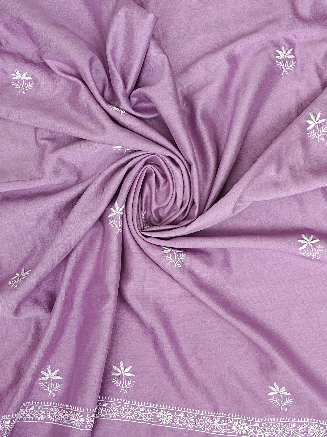 Ada Hand Embroidered Mauve Chanderi Lucknowi Chikankari Kurta Dupatta Set 01A932536