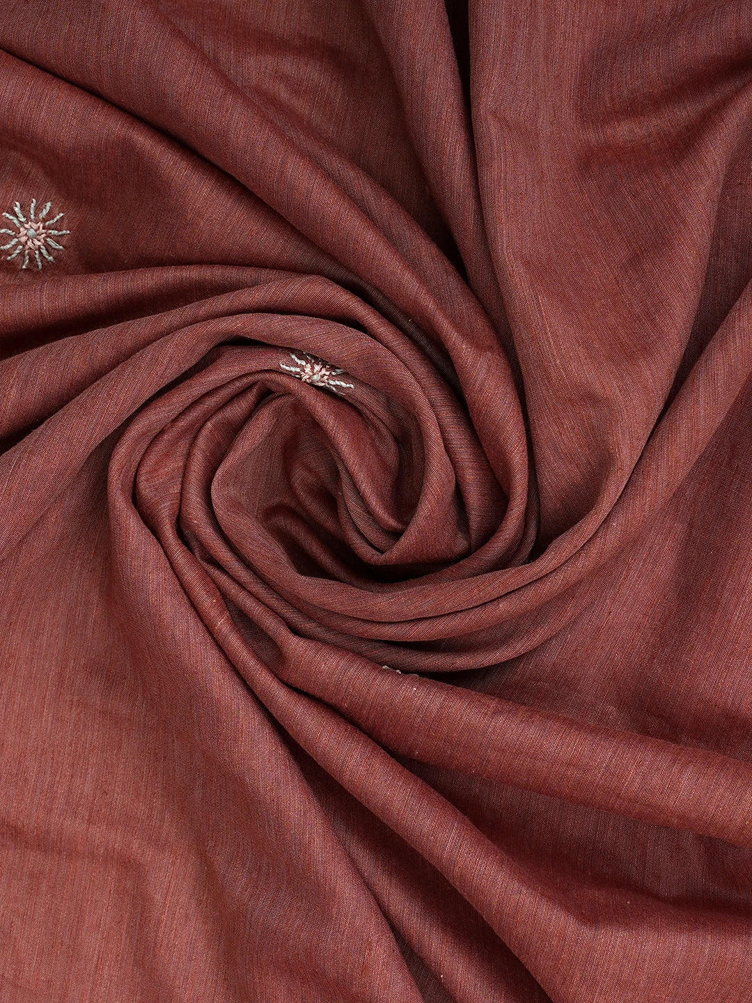 Ada Hand Embroidered Dusty Peach Chanderi Lucknowi Chikankari Semi Stitched Kurta Dupatta Set 01A932556