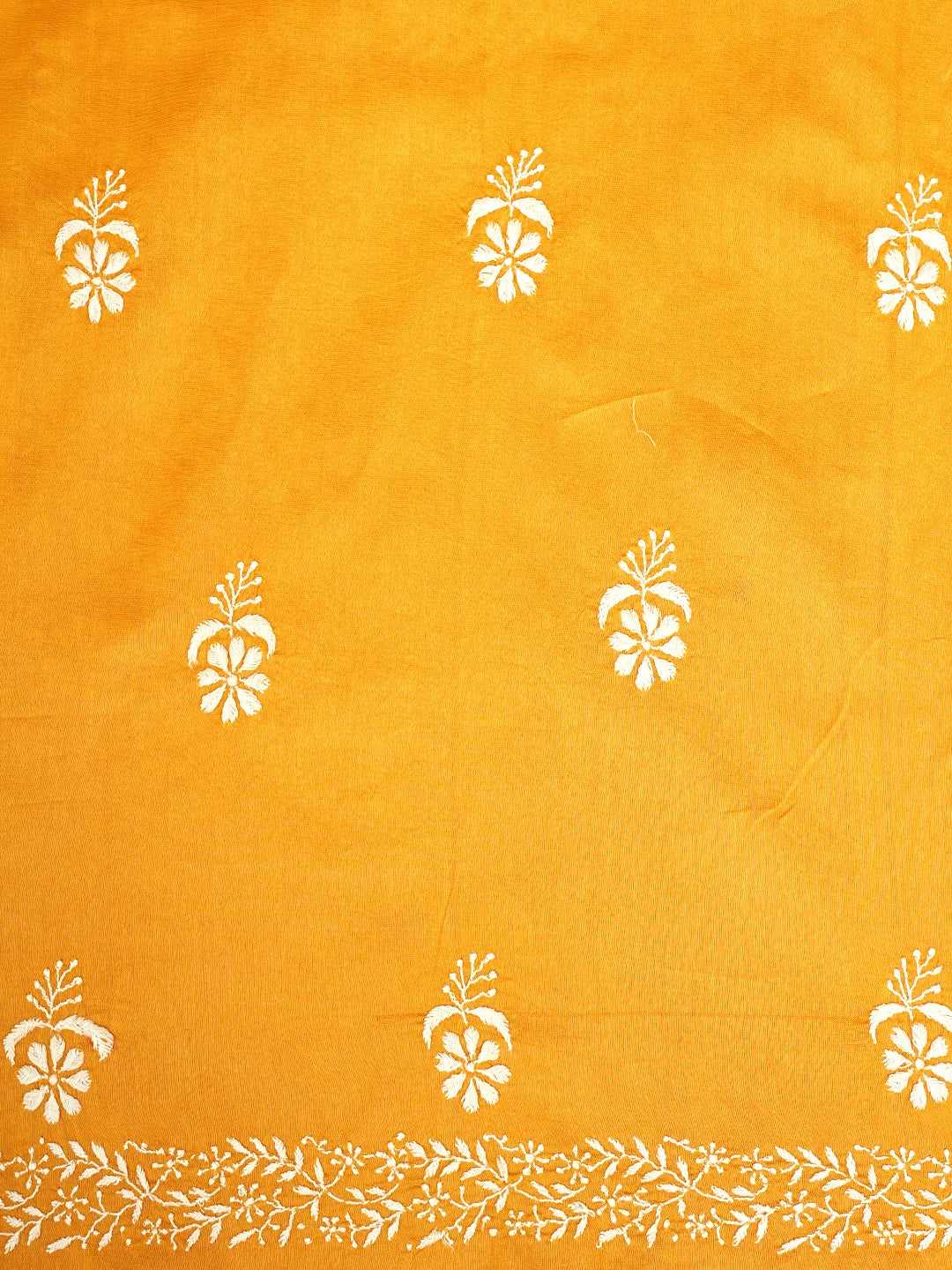 Ada Hand Embroidered Dark Orange Chanderi Lucknowi Chikankari Unstitched Suit Piece 01A932549