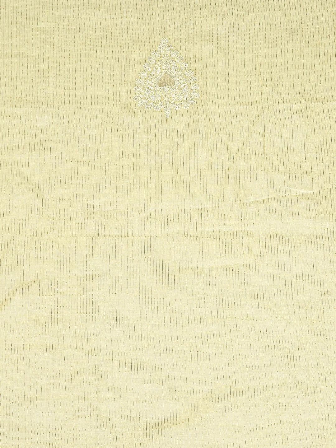 Ada Hand Embroidered Lemon Chanderi Lucknowi Chikankari Unstitched Men's Kurta With Cutdana Work 01A902260