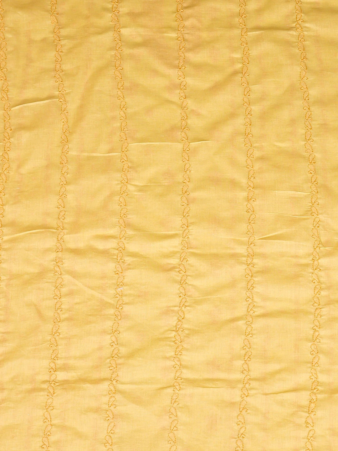 Ada Hand Embroidered Yellow Cotton Lucknowi Chikankari Unstitched Men's  Kurta 01A919631