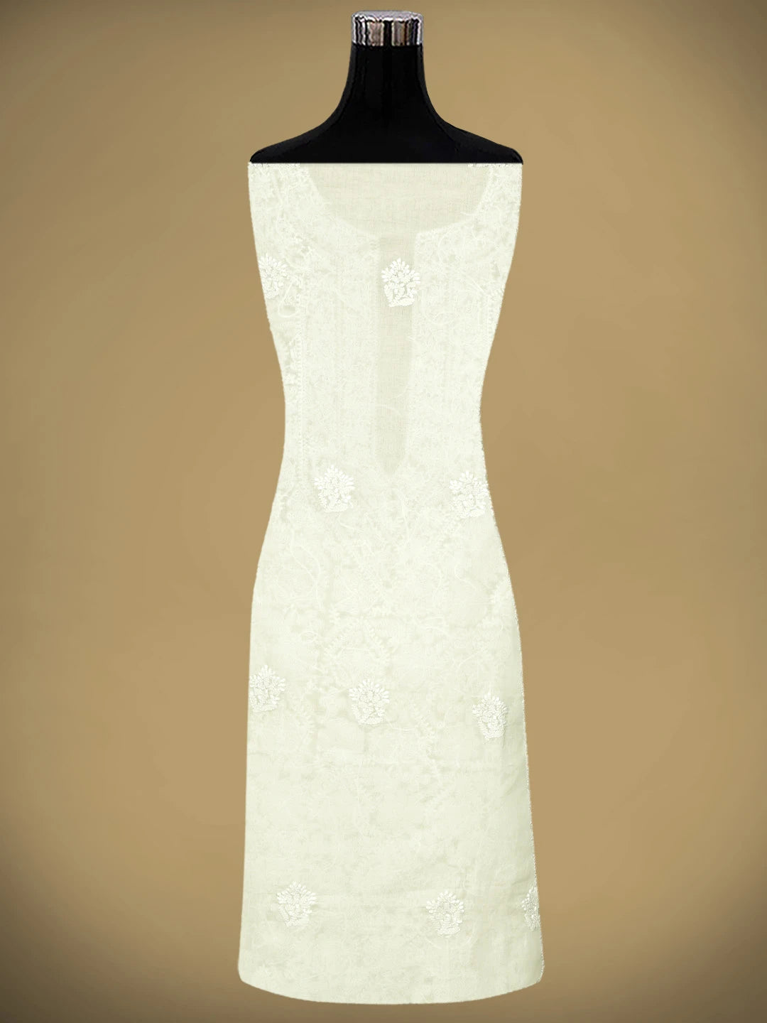 Ada Hand Embroidered Lemon Chiffon Cotton Lucknowi Chikankari Unstitched Suit Piece 01A932480