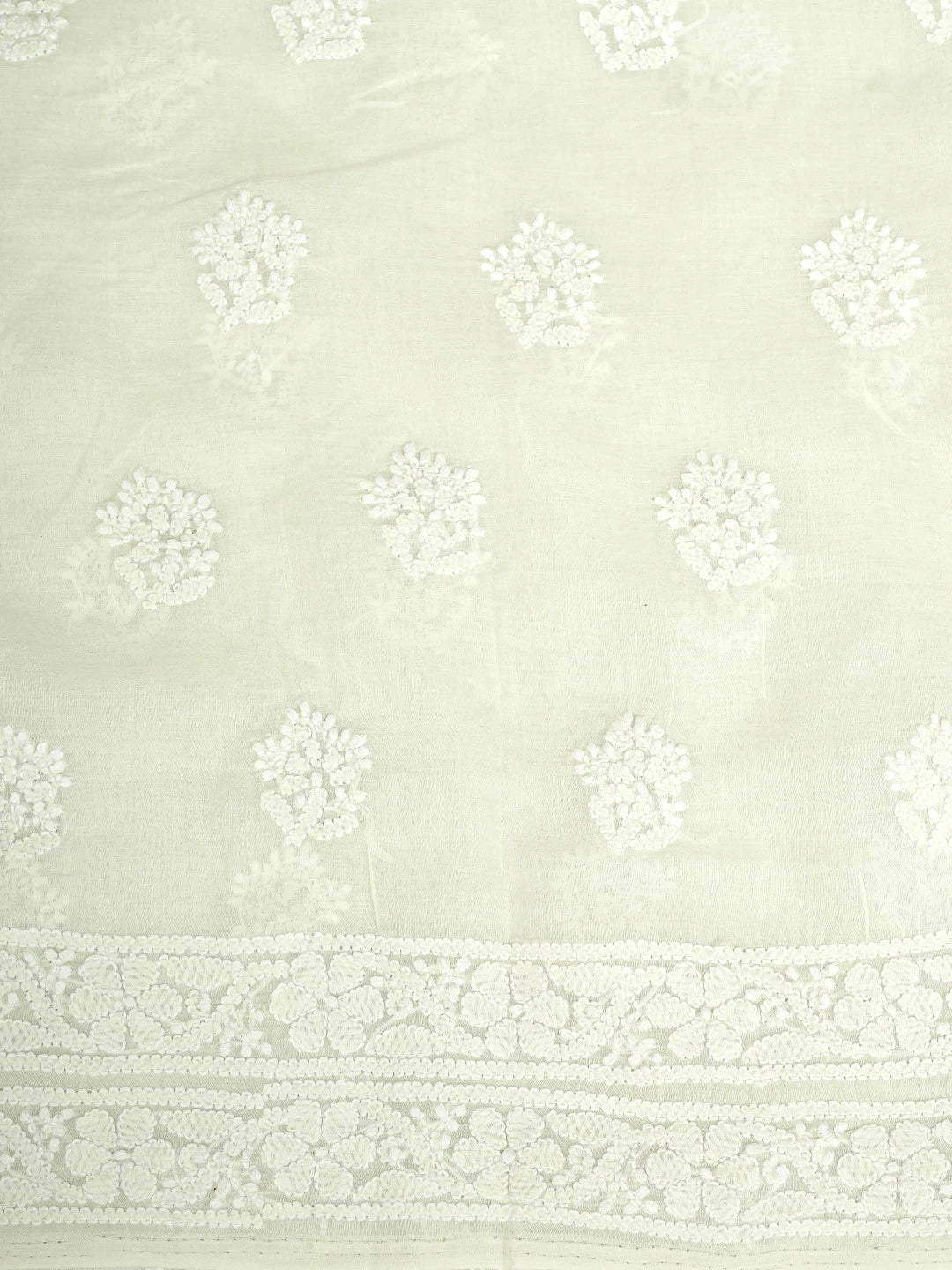 Ada Hand Embroidered Lemon Chiffon Cotton Lucknowi Chikankari Unstitched Suit Piece 01A932480