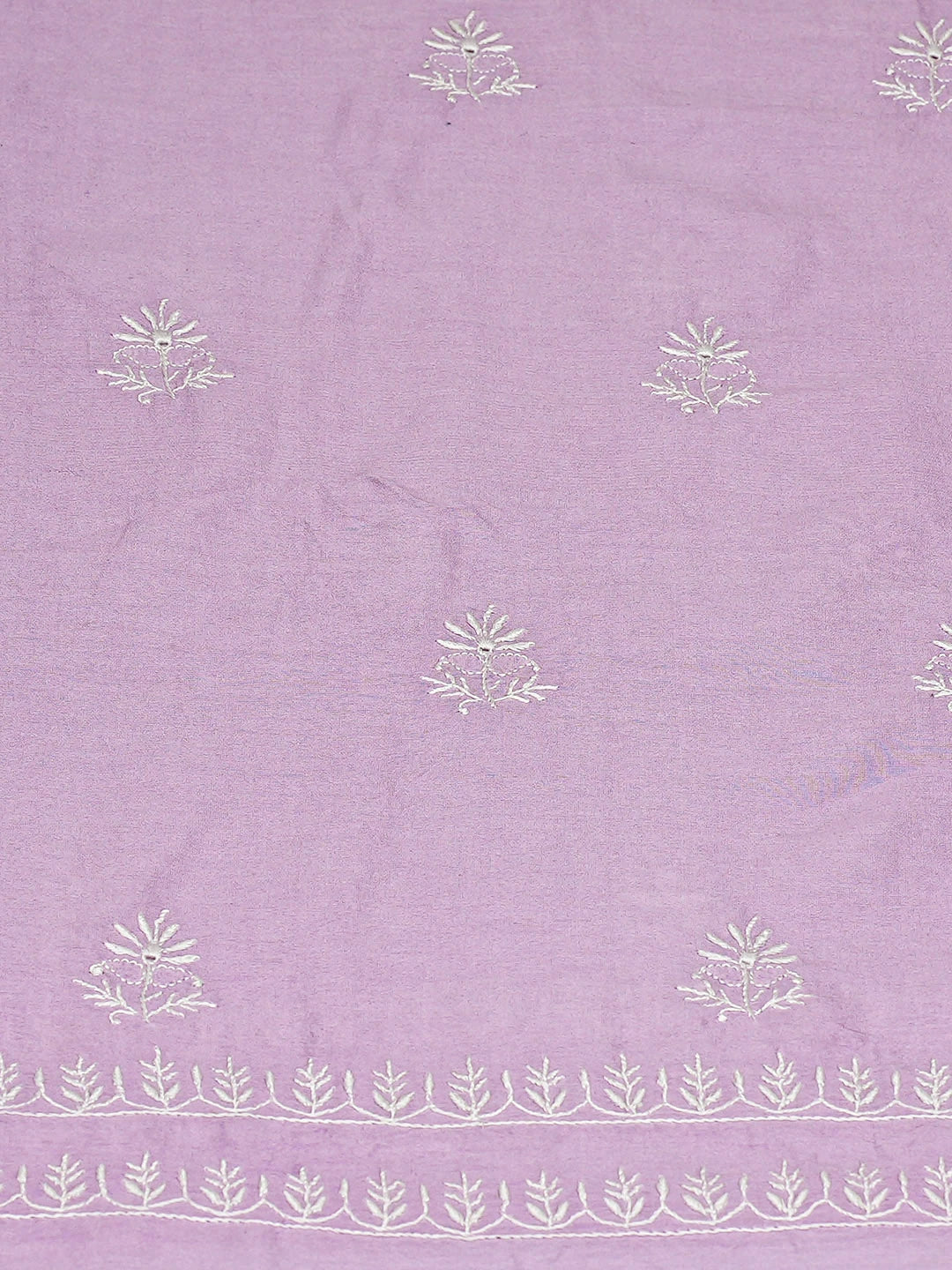 Ada Hand Embroidered Mauve Chanderi Lucknowi Chikankari Unstitched Kurta Dupatta Set 01A923335