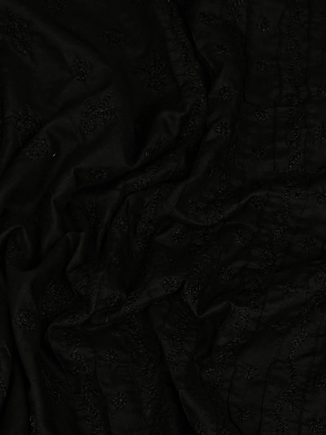 Ada Hand Embroidered Black Cotton Lucknowi Chikankari Unstitched Men's Kurta 01A919628