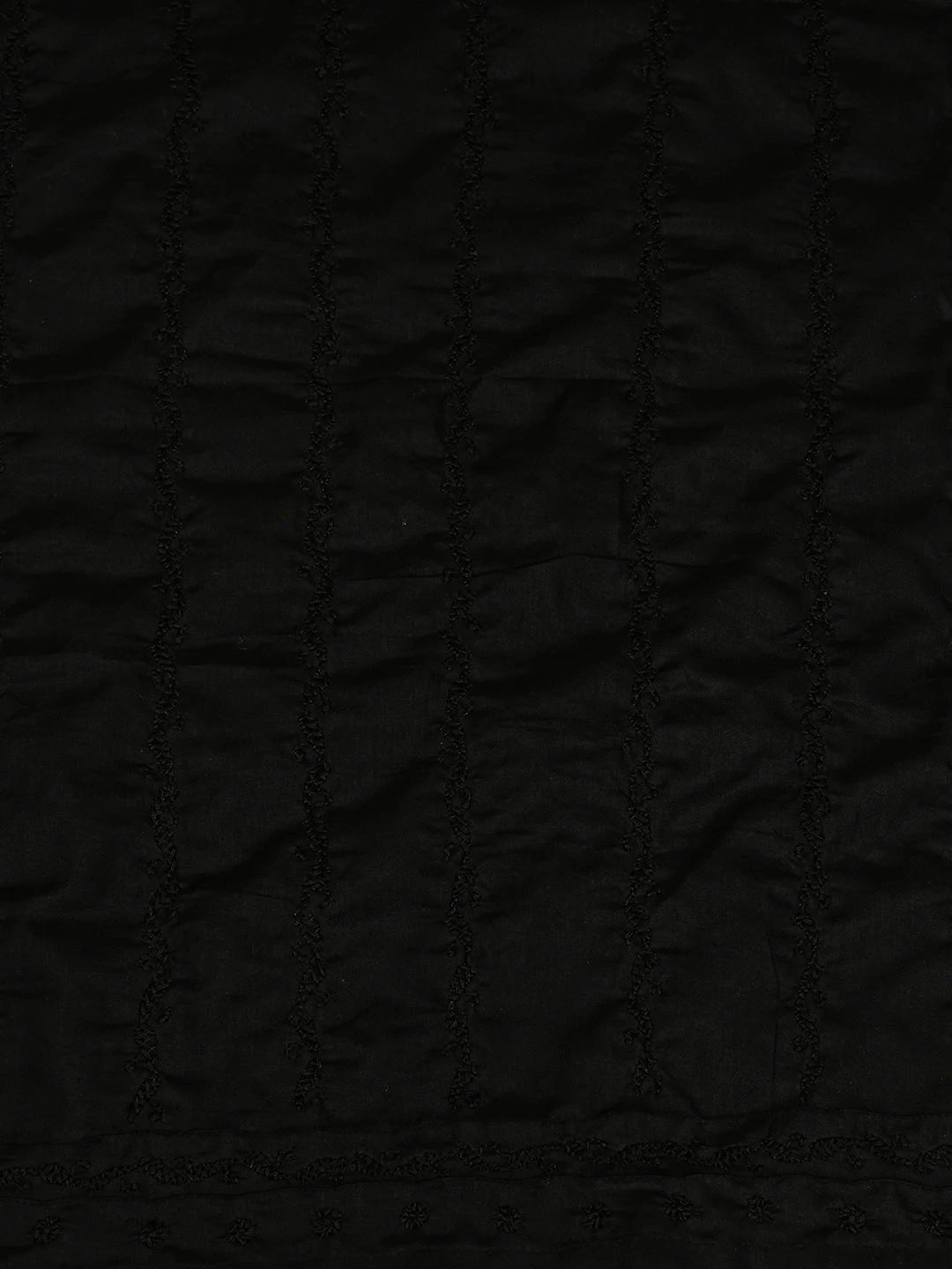Ada Hand Embroidered Black Cotton Lucknowi Chikankari Unstitched Men's Kurta 01A919628
