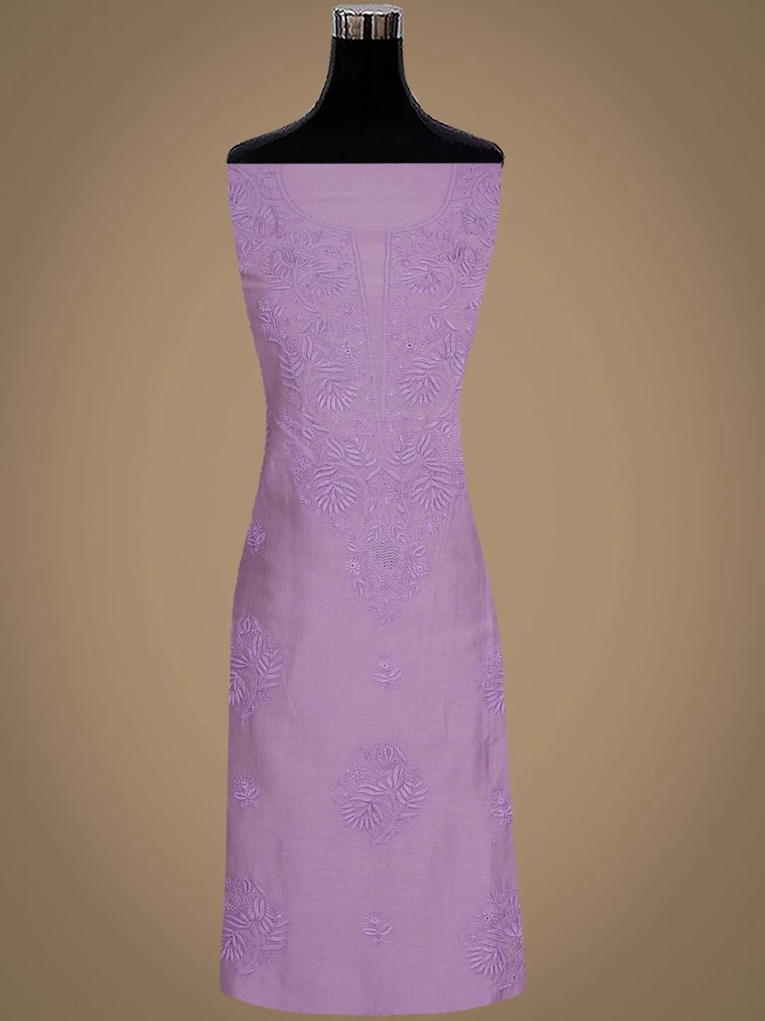 Ada Hand Embroidered Mauve Chanderi Lucknowi Chikankari Kurta Dupatta Set 01A932535