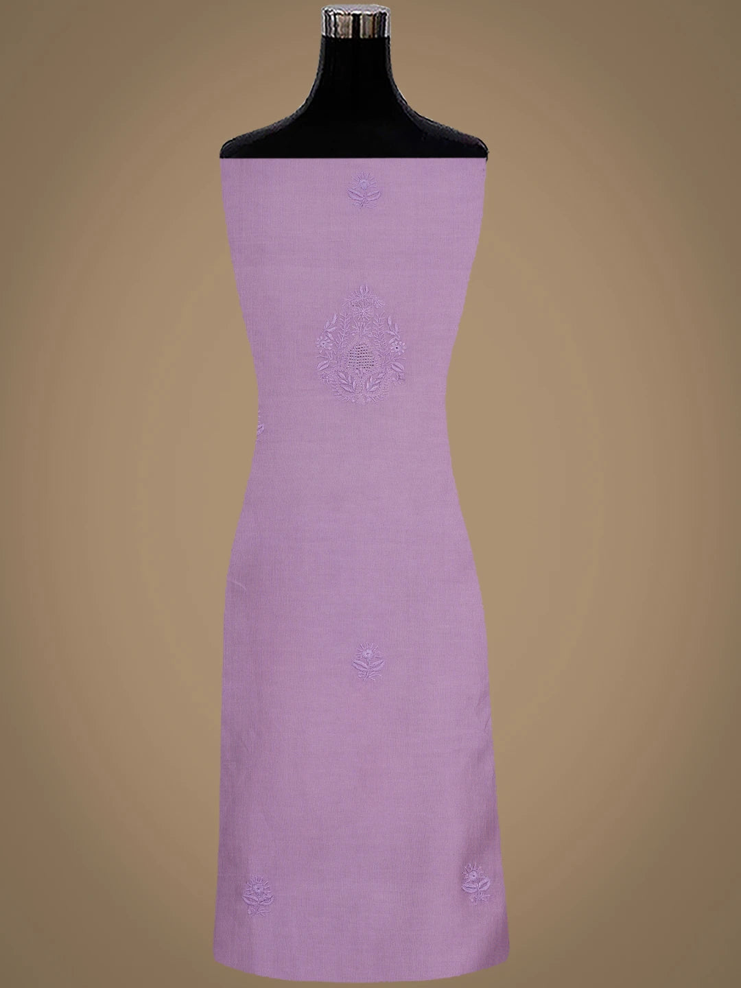Ada Hand Embroidered Mauve Chanderi Lucknowi Chikankari Kurta Dupatta Set 01A932535