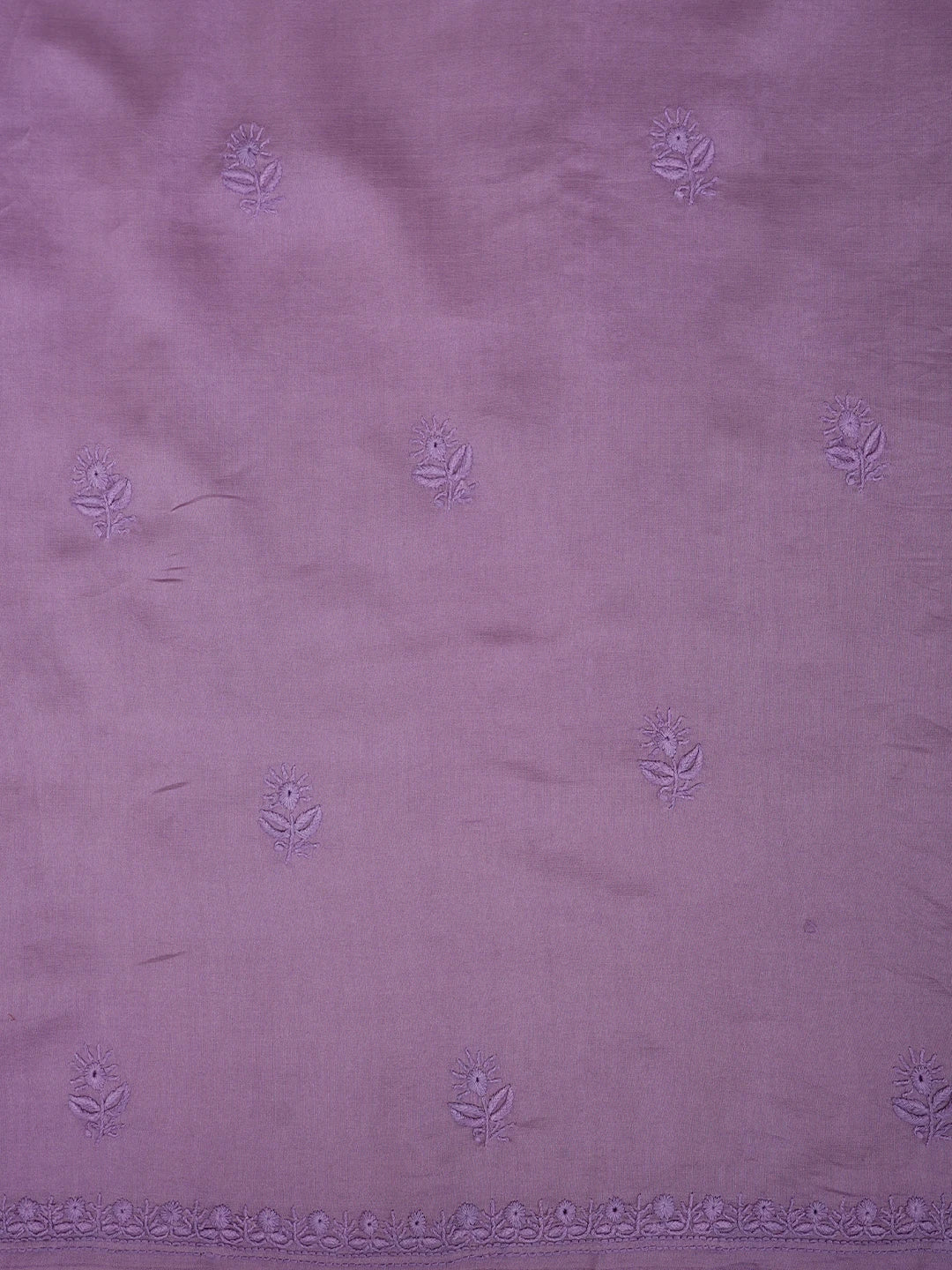 Ada Hand Embroidered Mauve Chanderi Lucknowi Chikankari Kurta Dupatta Set 01A932535