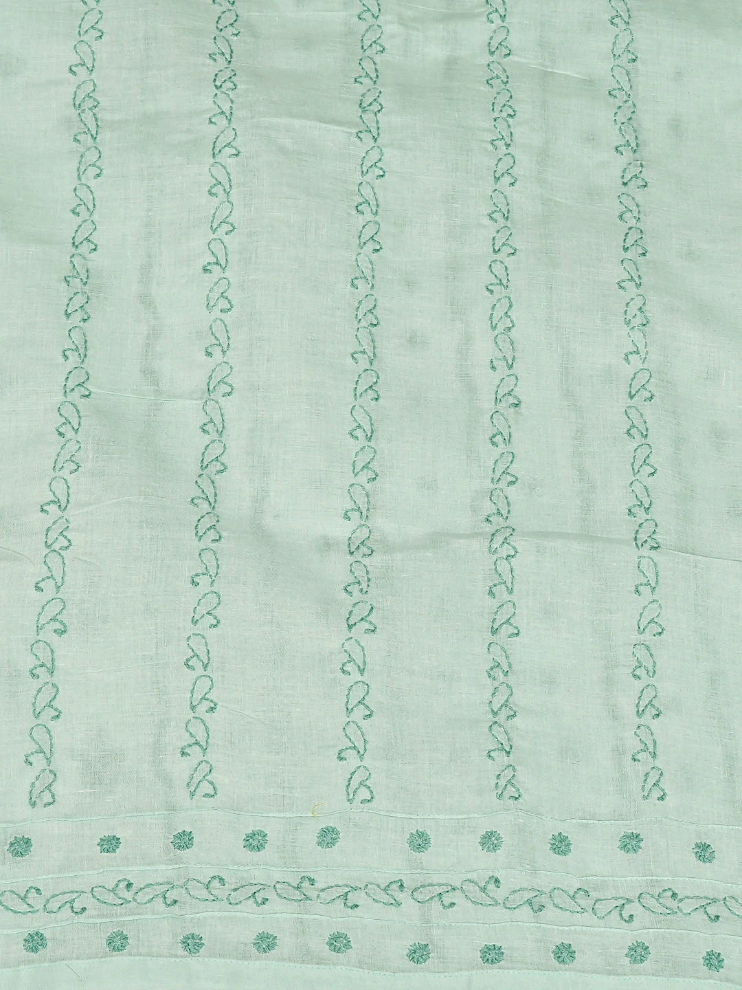 Ada Hand Embroidered Sea Green Cotton Lucknowi Chikankari Unstitched Men's Kurta 01A919634