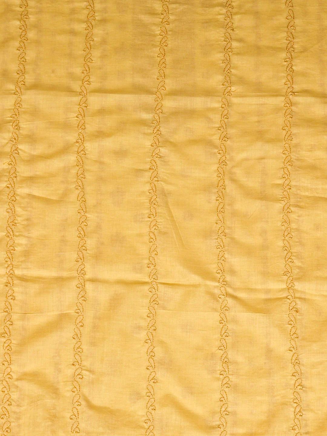 Ada Hand Embroidered Yellow Cotton Lucknowi Chikankari Unstitched Men's Kurta 01A919630