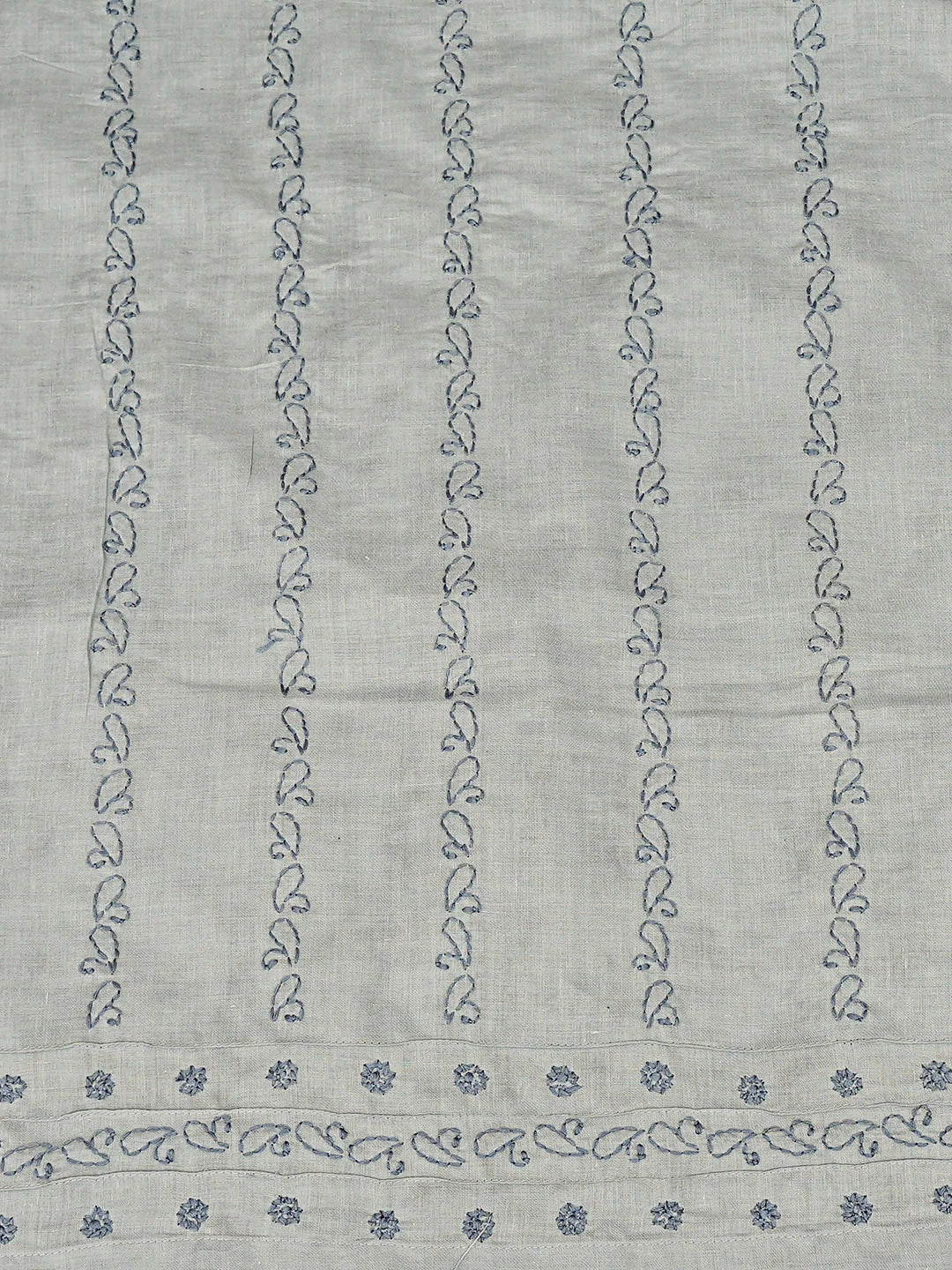 Ada Hand Embroidered Grey Cotton Lucknowi Chikankari Unstitched Men's Kurta 01A919642