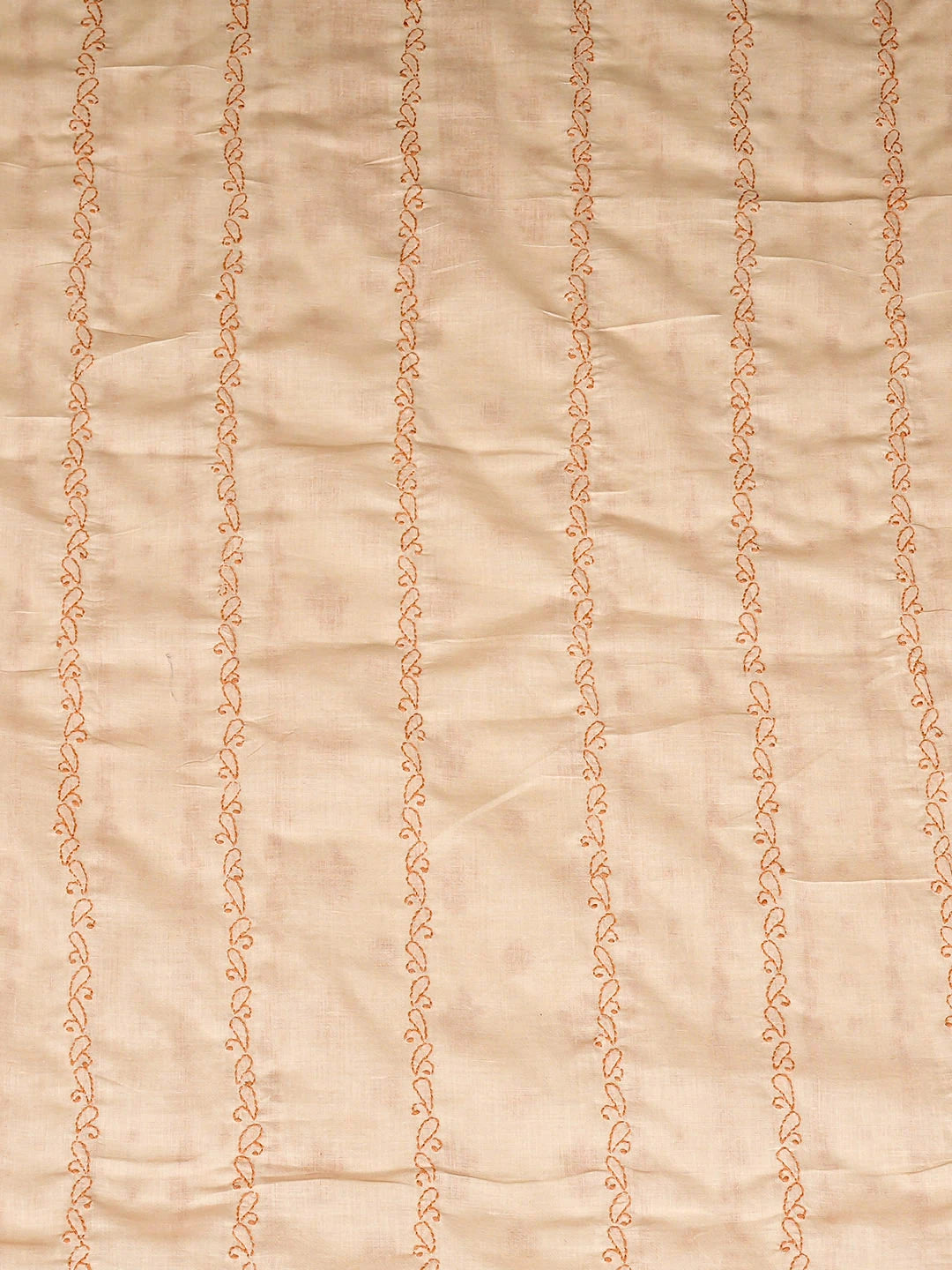 Ada Hand Embroidered Peach Cotton Lucknowi Chikankari Unstitched Men's Kurta 01A919731