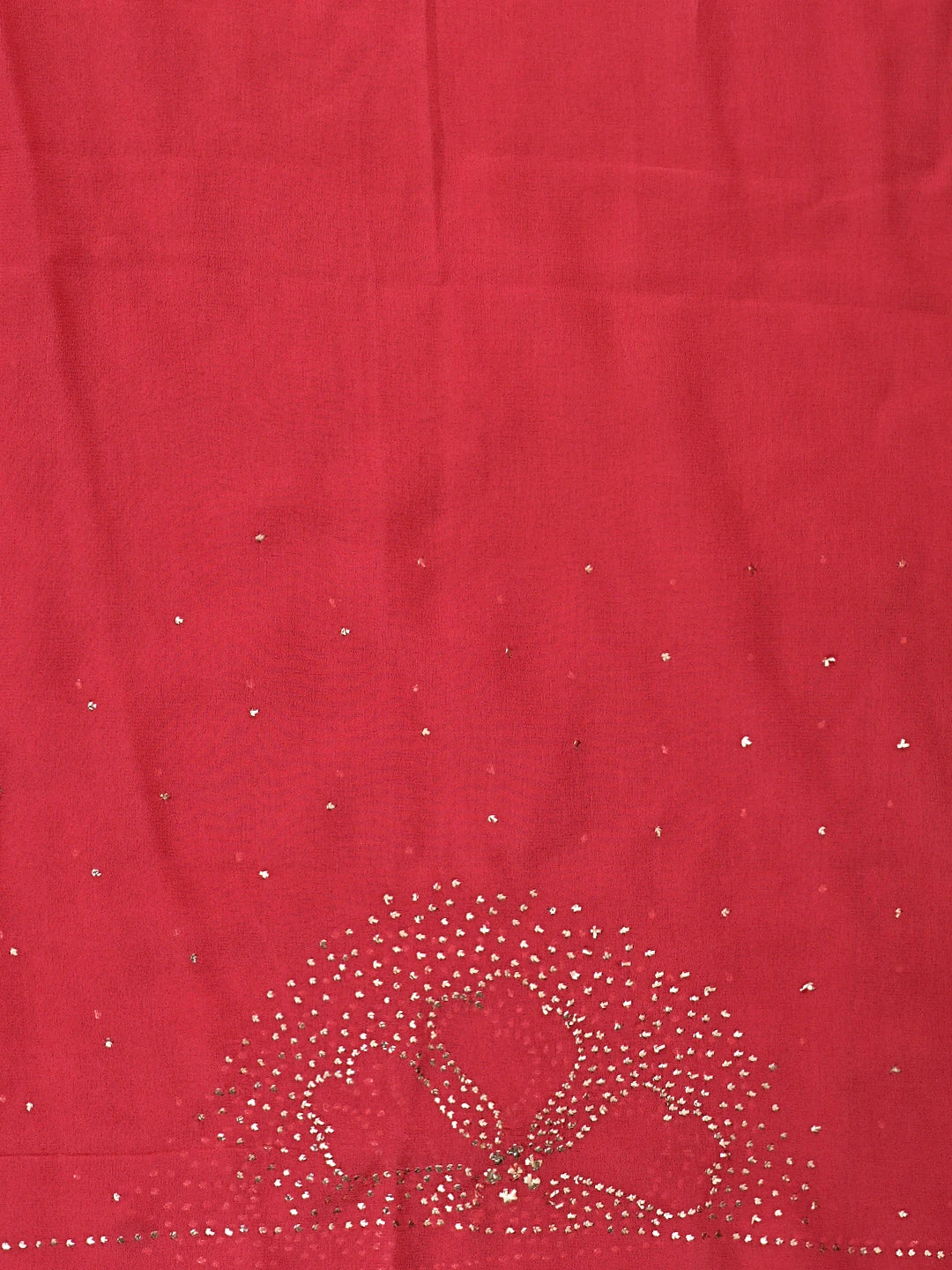 Ada Hand Embroidered Carrot Pink Pure Georgette Lucknowi Chikankari Saree and Blouse With Mukaish Work 01A932368