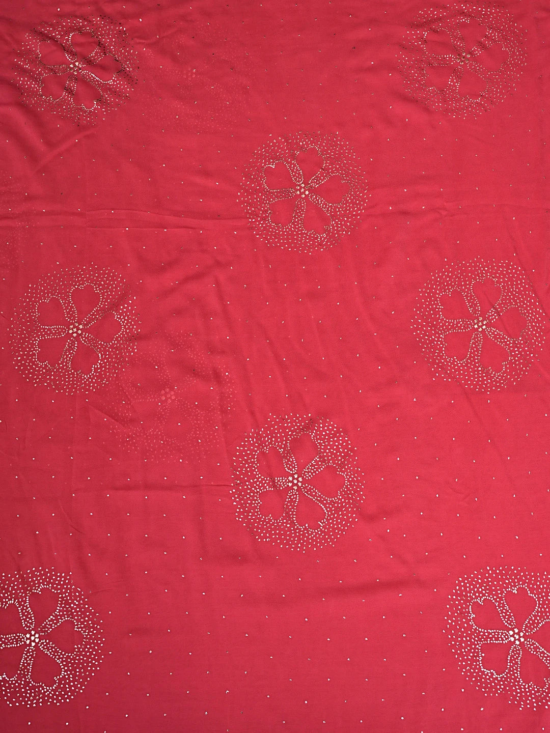 Ada Hand Embroidered Carrot Pink Pure Georgette Lucknowi Chikankari Saree and Blouse With Mukaish Work 01A932368