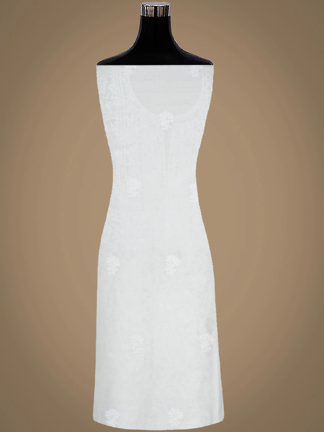 Ada Hand Embroidered Off White Chanderi Lucknowi Chikankari Unstitched Kurta Dupatta Set 01A932578