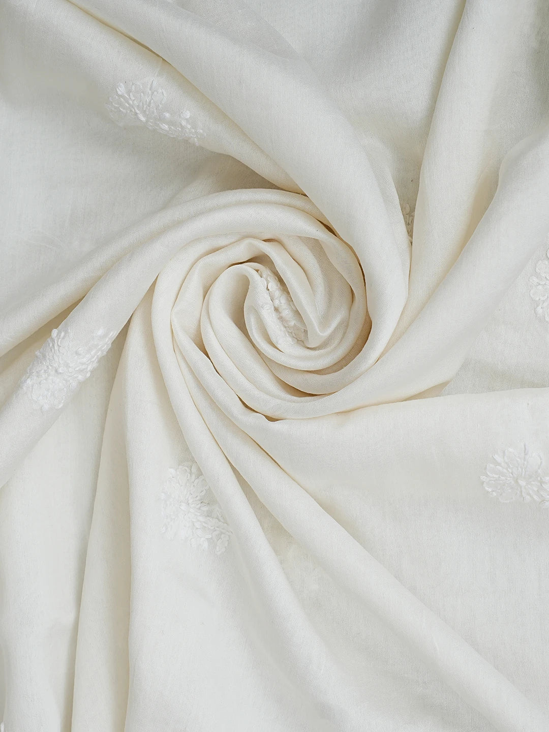 Ada Hand Embroidered Off White Chanderi Lucknowi Chikankari Unstitched Kurta Dupatta Set 01A932578