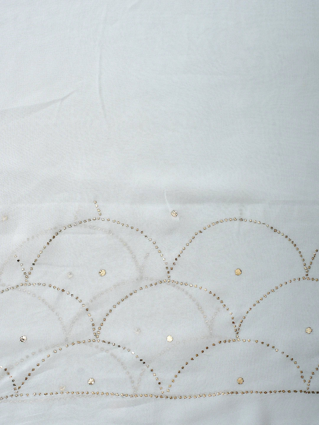 Ada Hand Embroidered White Viscose Georgette Saree/Blouse With Muqaish Work 01A932348