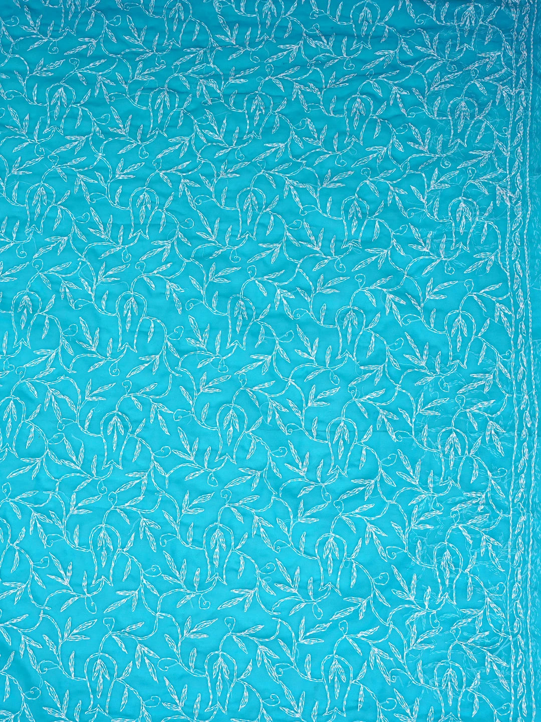 Ada Hand Embroidered Pacific Cyan Blue  Georgette Lucknowi Chikankari Saree With Blouse 01A923236