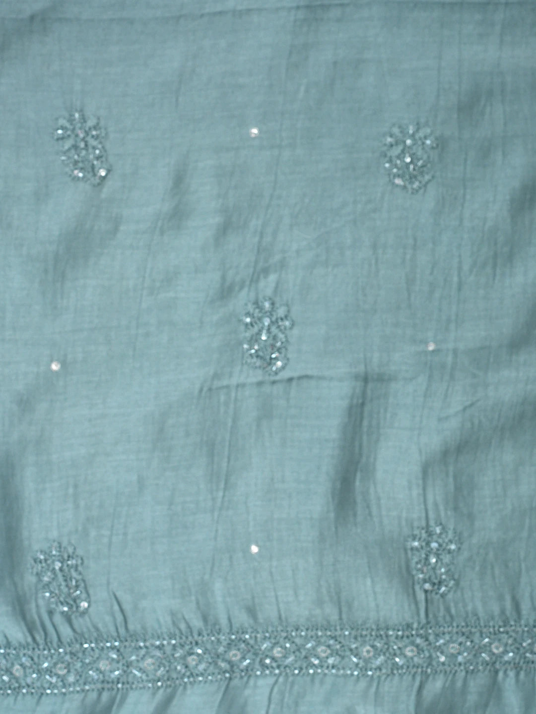 Ada Hand Embroidered Grey Maslin Lucknowi Chikankari Unstitched Suit Piece With Sequinned Work 01A773437