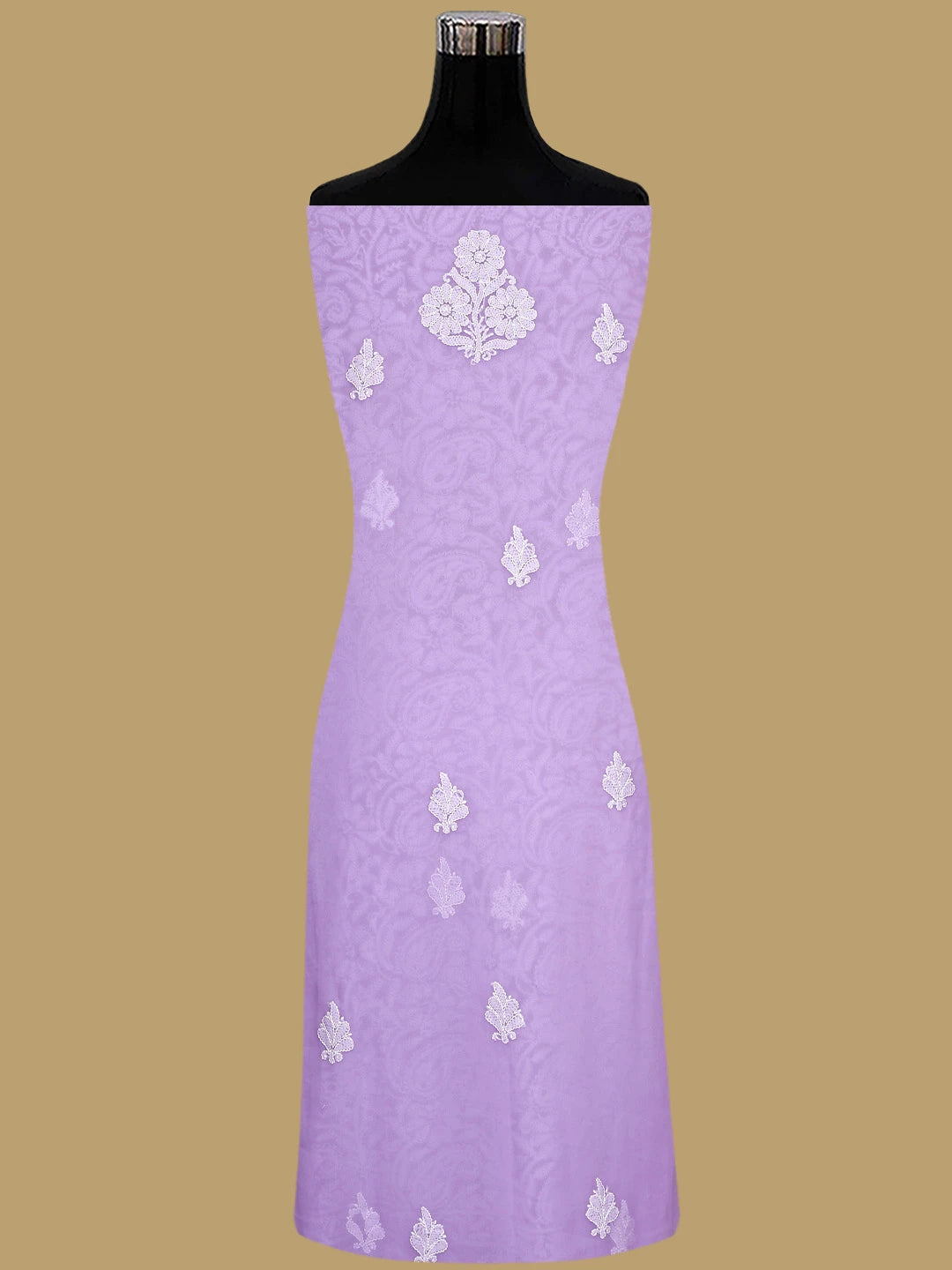 Ada Hand Embroidered Lavender Georgette Lucknowi Chikankari Unstitched Suit Piece 01A933077