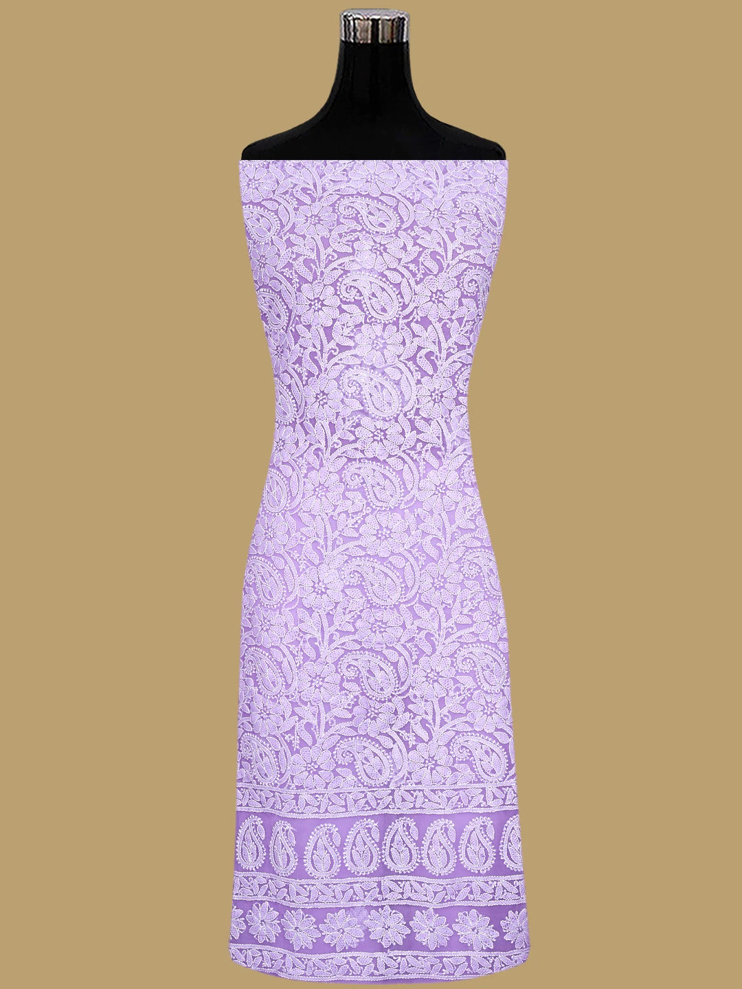 Ada Hand Embroidered Lavender Georgette Lucknowi Chikankari Unstitched Suit Piece 01A933077