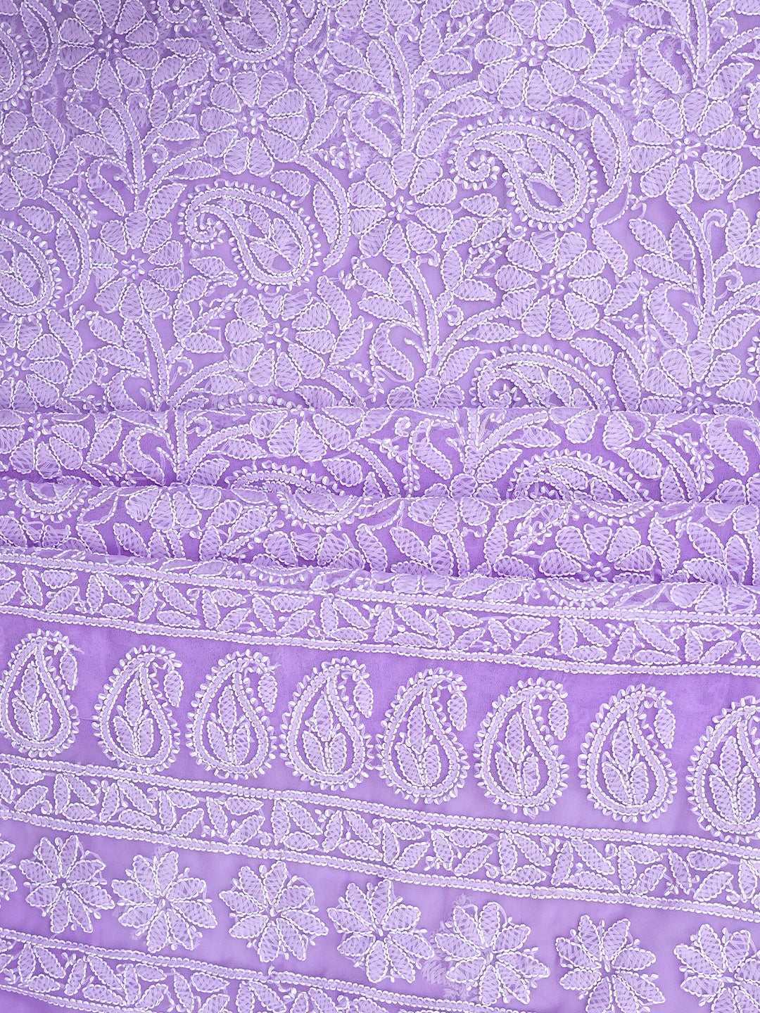 Ada Hand Embroidered Lavender Georgette Lucknowi Chikankari Unstitched Suit Piece 01A933077