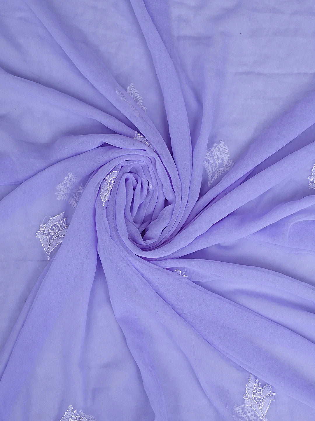 Ada Hand Embroidered Periwinkle Blue Georgette Lucknowi Chikankari Unstitched Suit Piece 01A933079