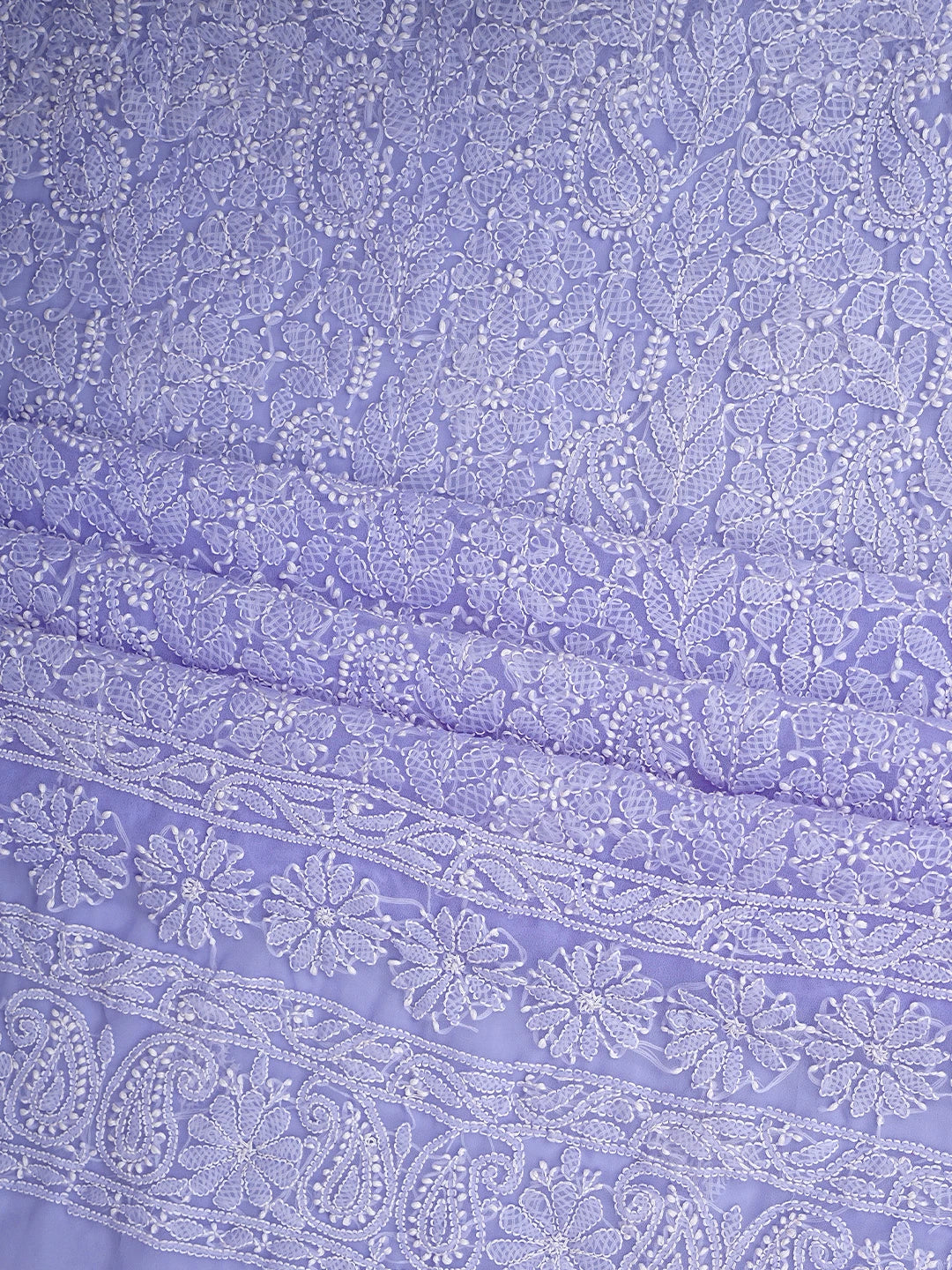 Ada Hand Embroidered Periwinkle Blue Georgette Lucknowi Chikankari Unstitched Suit Piece 01A933079