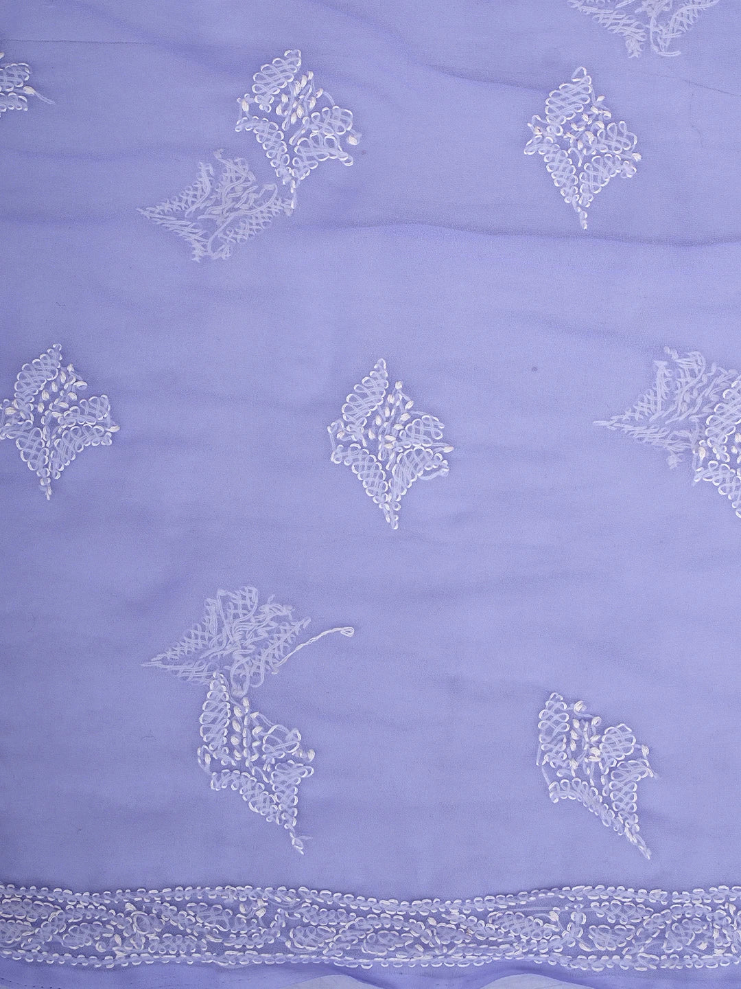 Ada Hand Embroidered Periwinkle Blue Georgette Lucknowi Chikankari Unstitched Suit Piece 01A933079