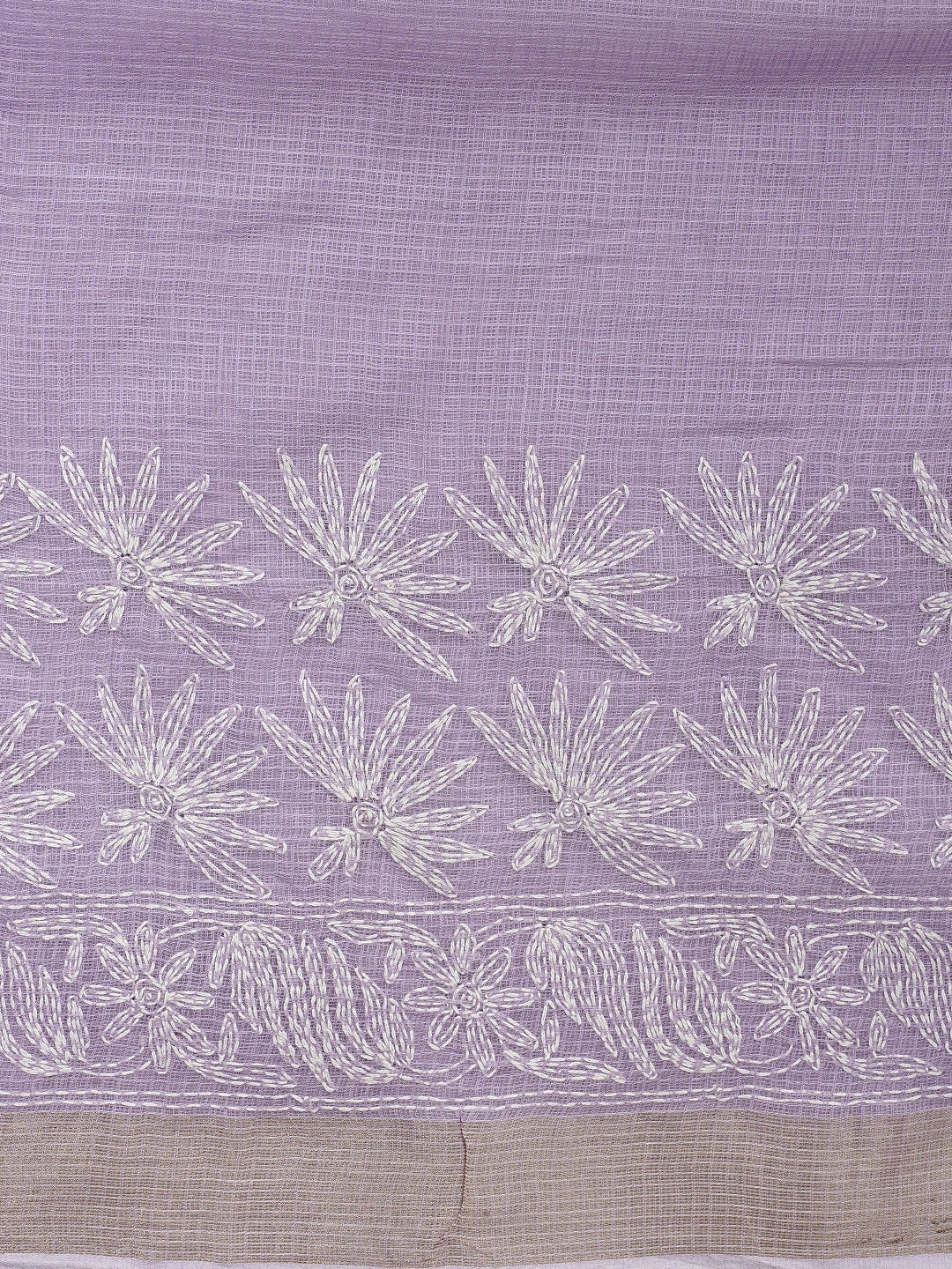 Ada Hand Embroidered Mauve Kota Lucknowi Chikankari Saree and Blouse 01A922185