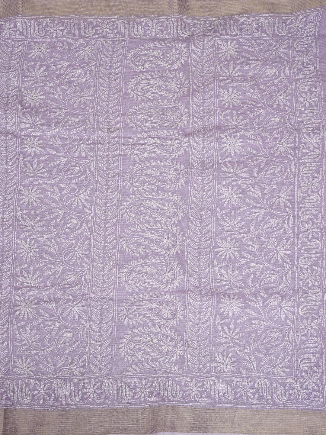 Ada Hand Embroidered Mauve Kota Lucknowi Chikankari Saree and Blouse 01A922185