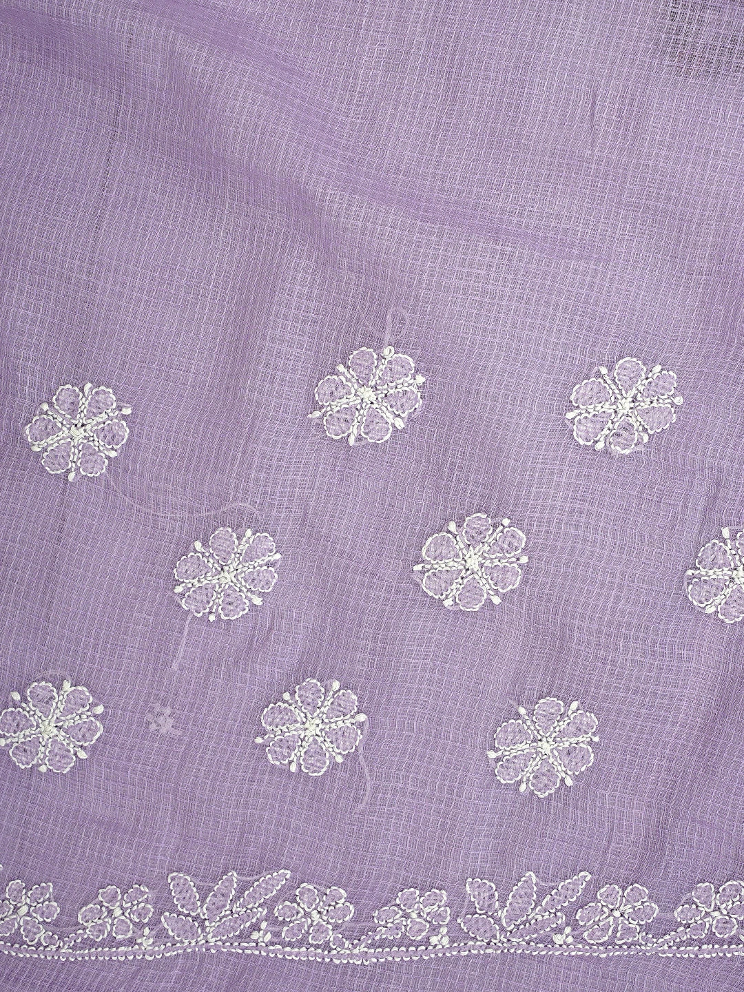 Ada Hand Embroidered Mauve Kota Lucknowi Chikankari Saree and Blouse 01A922280