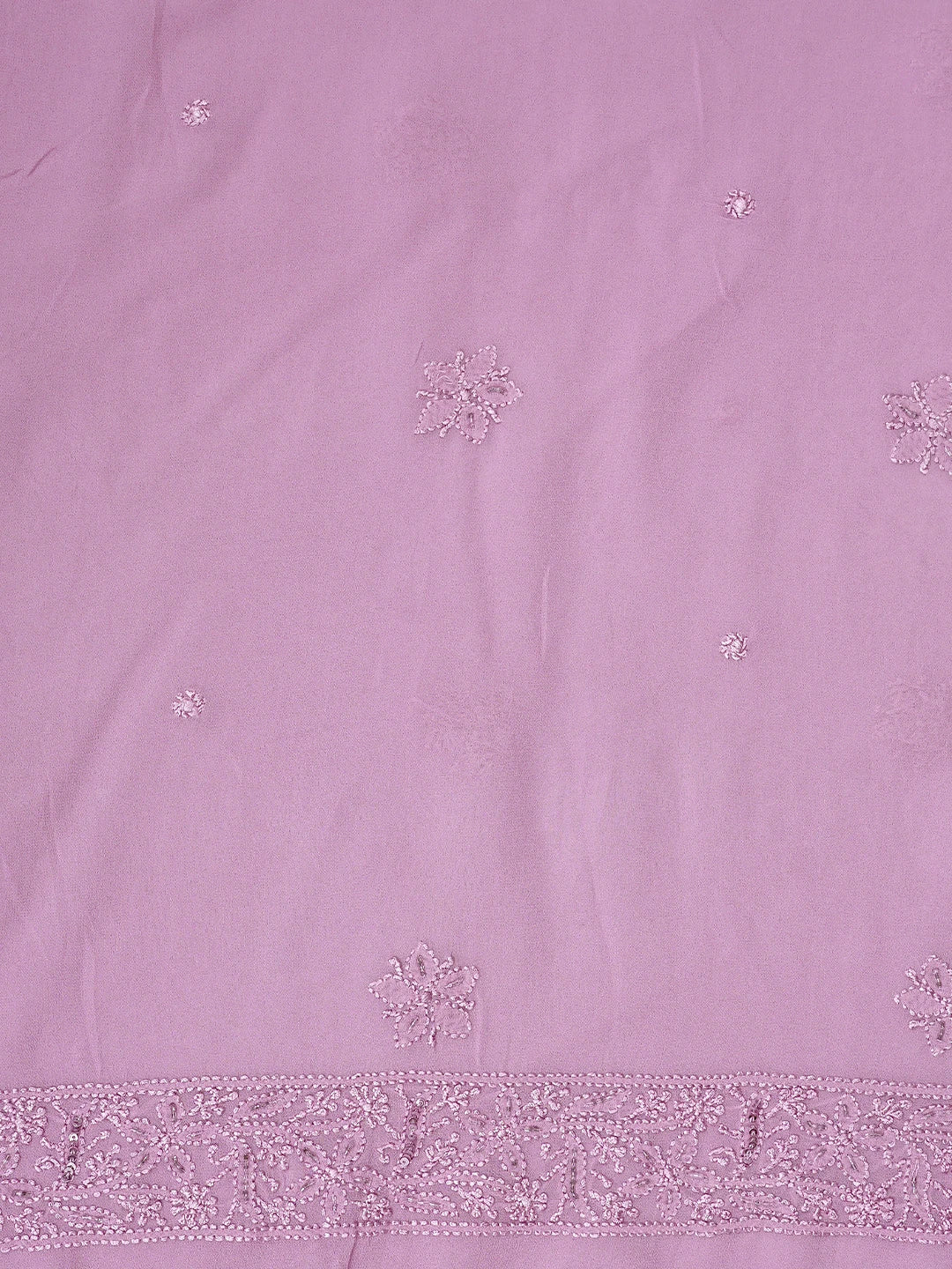 Ada Hand Embroidered Dusty Pink Viscose Georgette Lucknowi Chikankari Unstitched Kurta Dupatta Set With Cutdana Work 01A922522